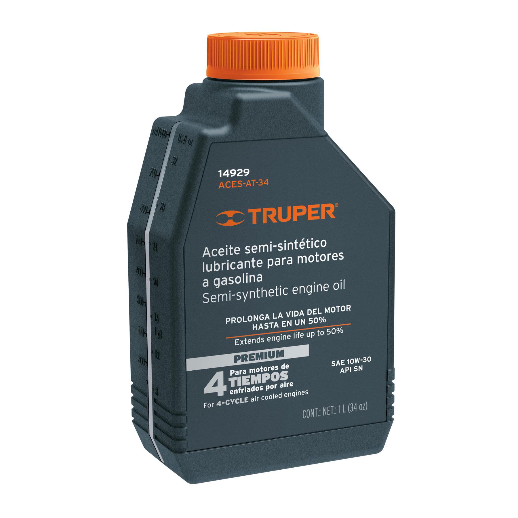 ACEITE SEMI-SINTÉTICO, 4 TIEMPOS, 1000ML (34 OZ), TRUPER