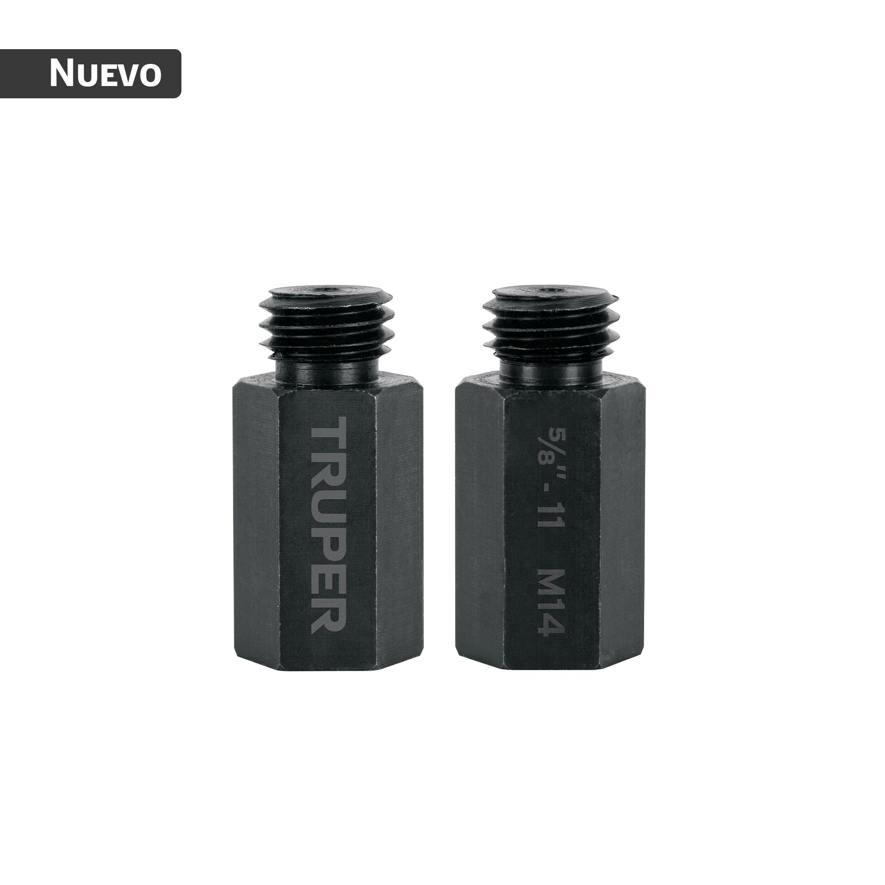"ADAPTADORES PARA PULIDORAS M14 A 5/8"", 2 PIEZAS, TRUPER"