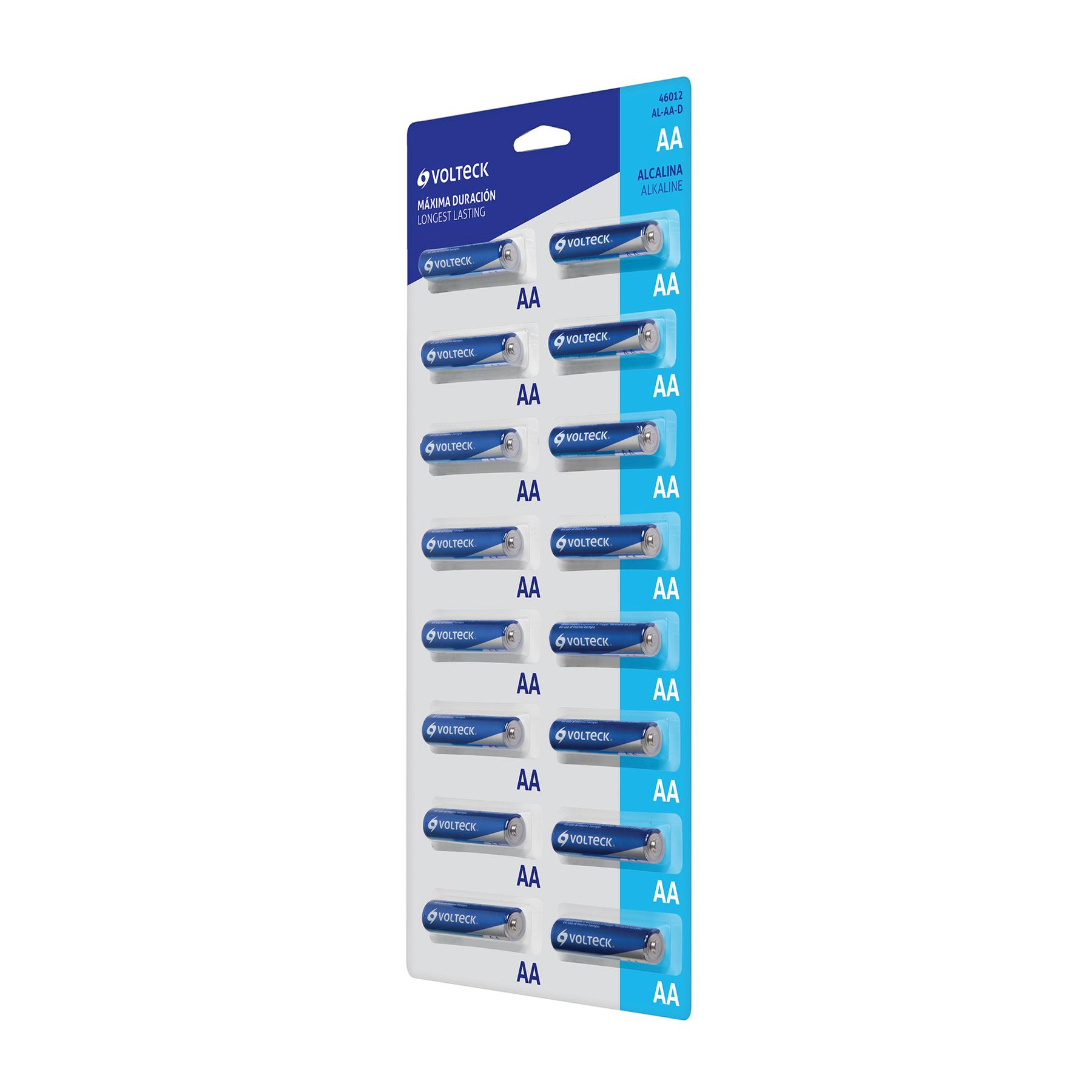 PILA ALCALINA AA, DESPACHADOR CON 16 PIEZAS, VOLTECK