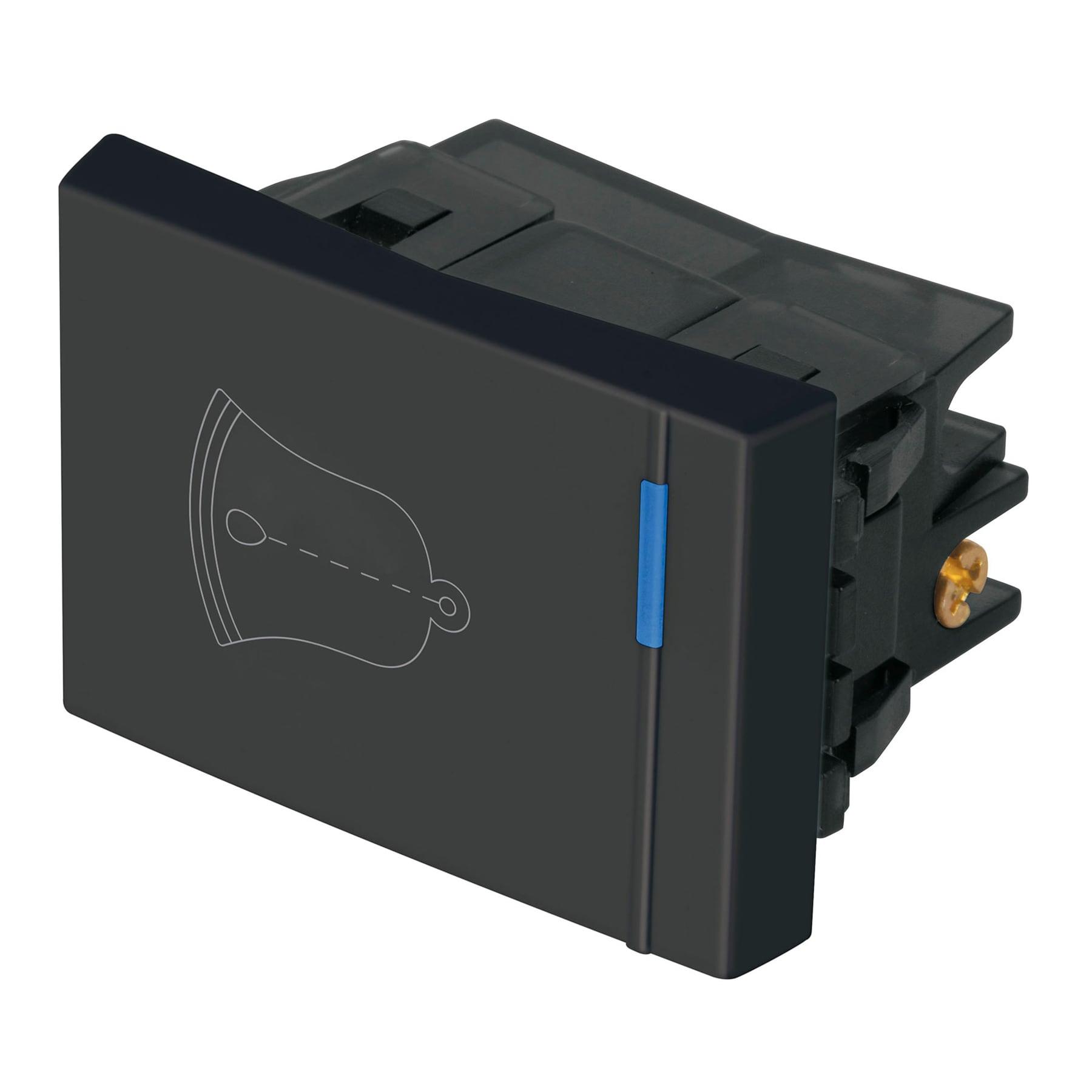 INTERRUPTOR PARA TIMBRE, 1.5 MÓDULOS, LÍNEA ESPAÑOLA, NEGRO