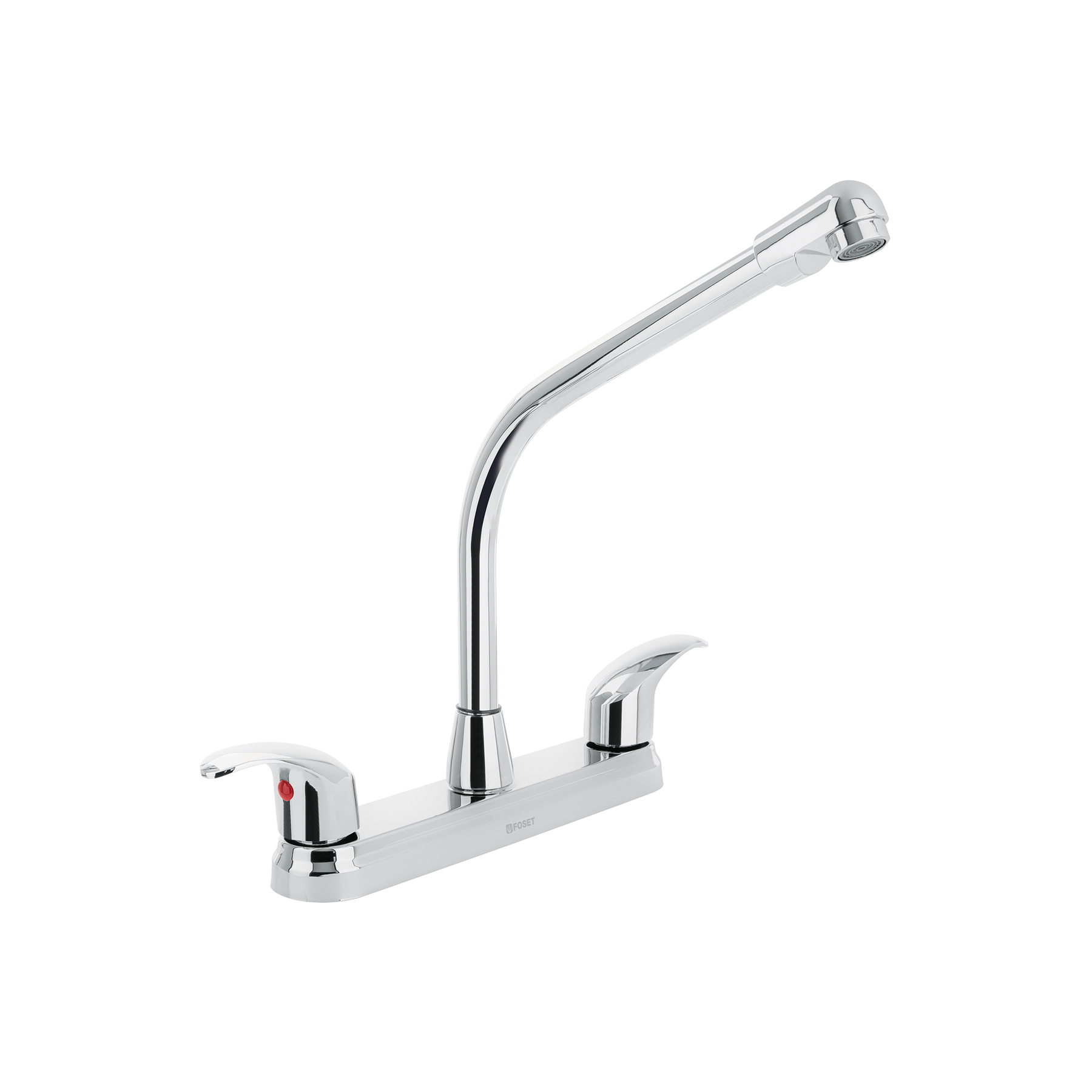 MEZCLADORA INOX 8' P/FREGADERO, CUELLO COBRA, PALANCA, AQUA