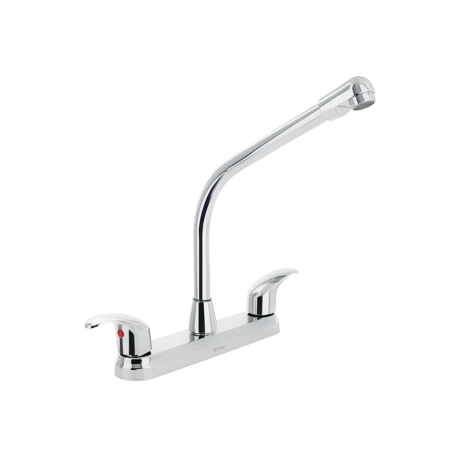 MEZCLADORA INOX 8' P/FREGADERO, CUELLO COBRA, PALANCA, AQUA