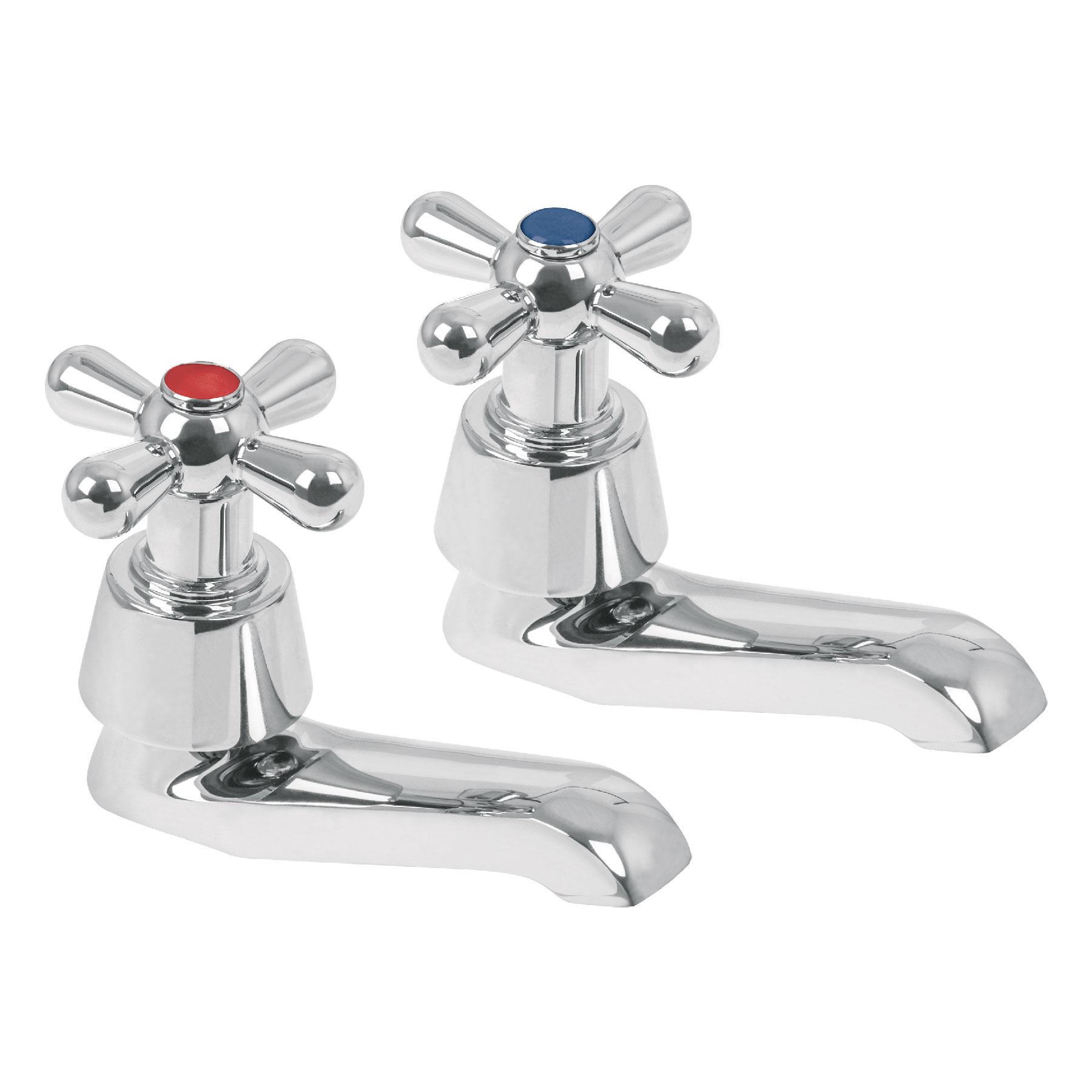 JUEGO DE 2 LLAVES INDIVIDUALES PARA LAVABO, CRUCETA, AQUA