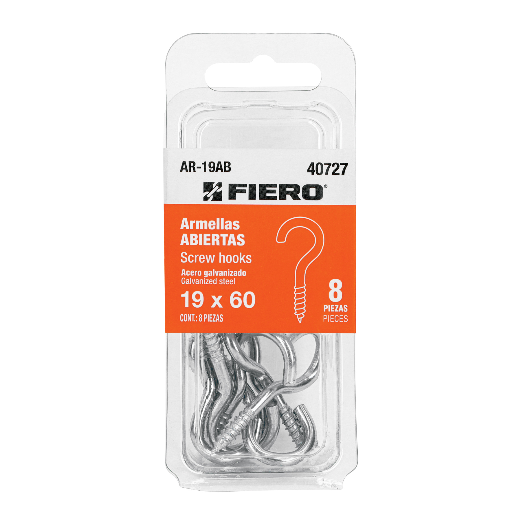 BLÍSTER CON 8 ARMELLAS ABIERTAS 19X60