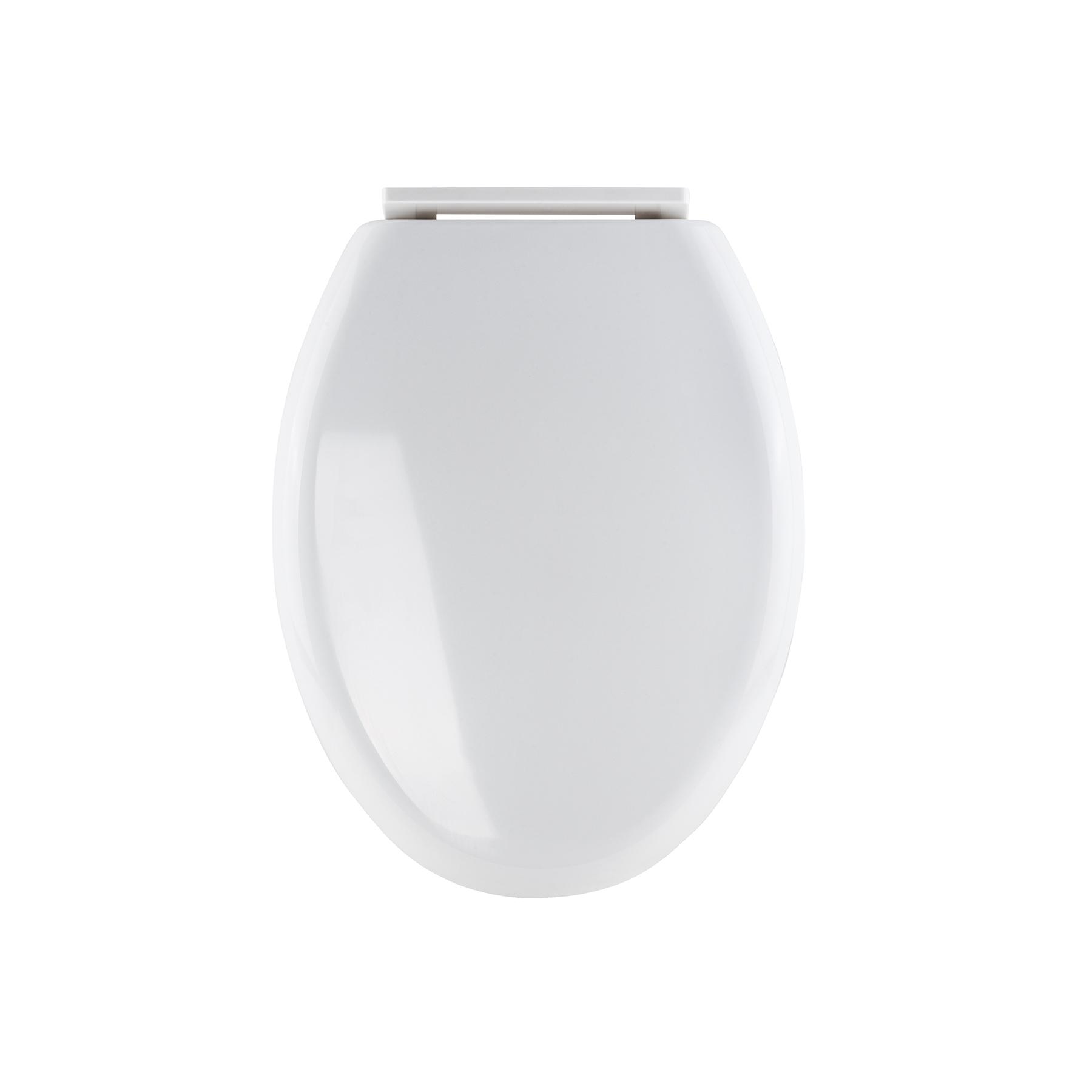ASIENTO ALARGADO PARA WC, CIERRE LENTO, BLANCO