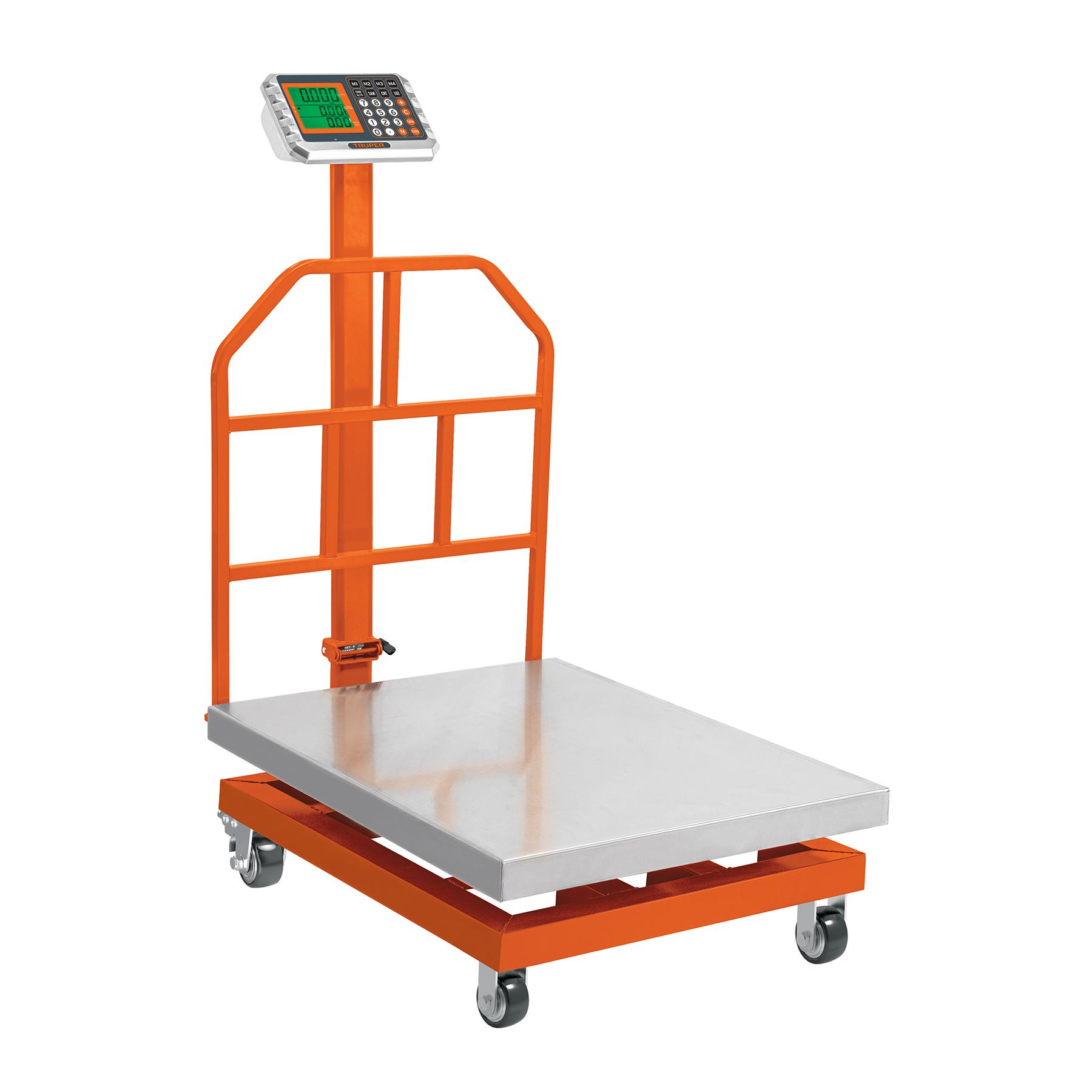 BÁSCULA ELECTRÓNICA DE PLATAFORMA, INOXIDABLE, 600 KG TRUPER