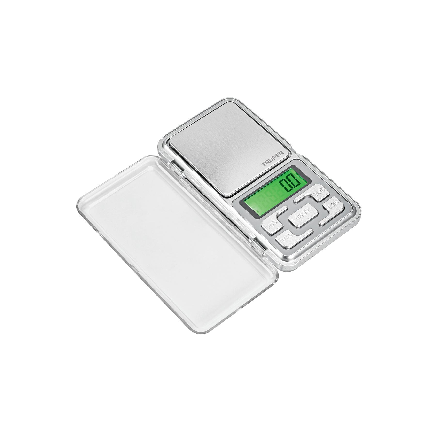 BÁSCULA ELECTRÓNICA DE BOLSILLO, DE PILAS, 500 G, TRUPER