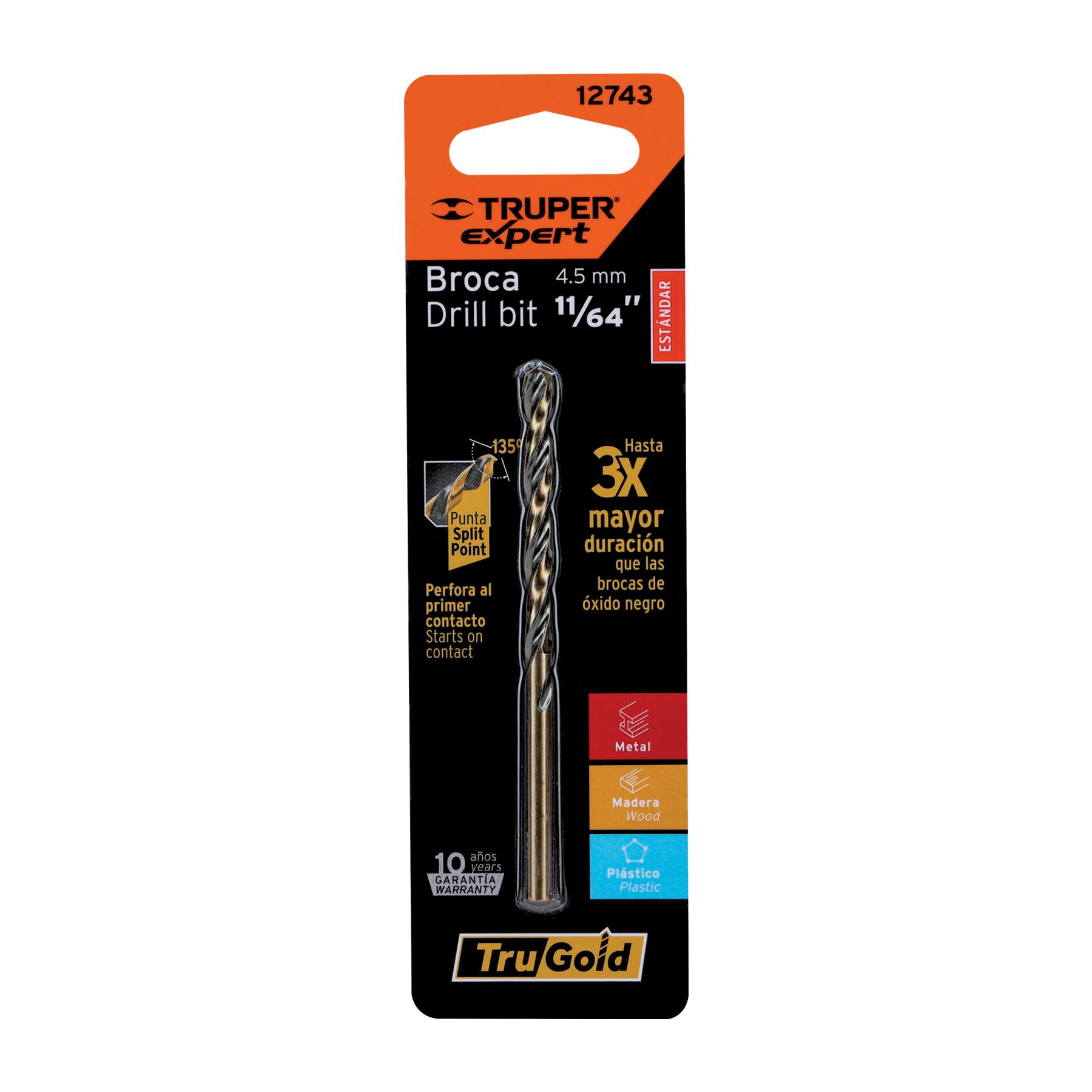 "BROCA HSS 11/64"" TRUGOLD PARA METAL EN BLÍSTER, EXPERT"