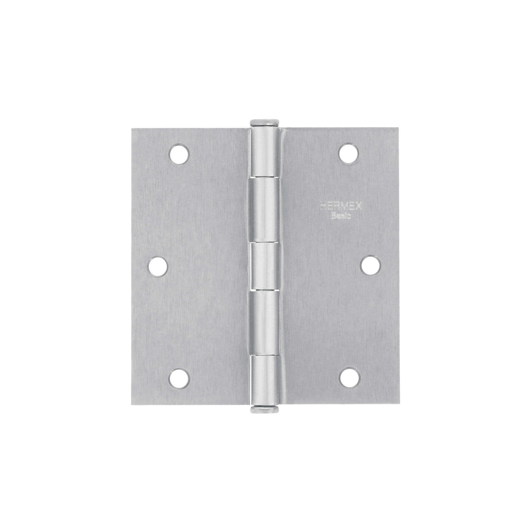 BISAGRA CUADRADA 3-1/2', CROMO MATE, CABEZA PLANA, BASIC