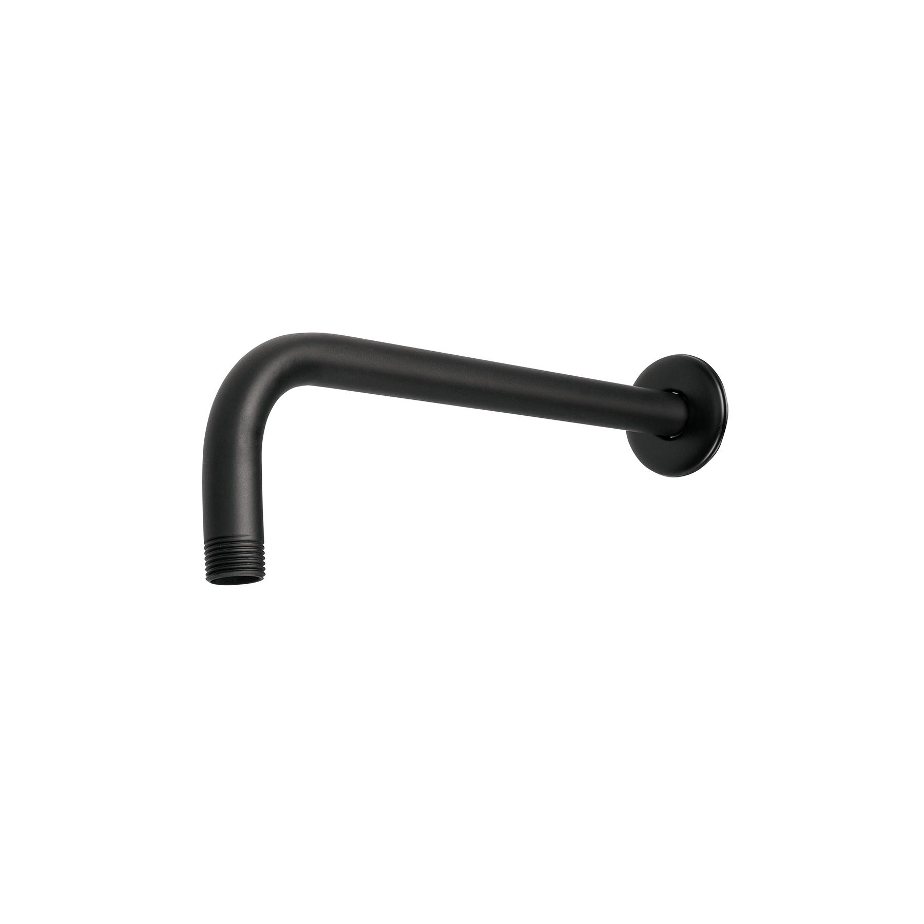 BRAZO RECTO CON CHAPETÓN PARA REGADERA, 30 CM, NEGRO MATE