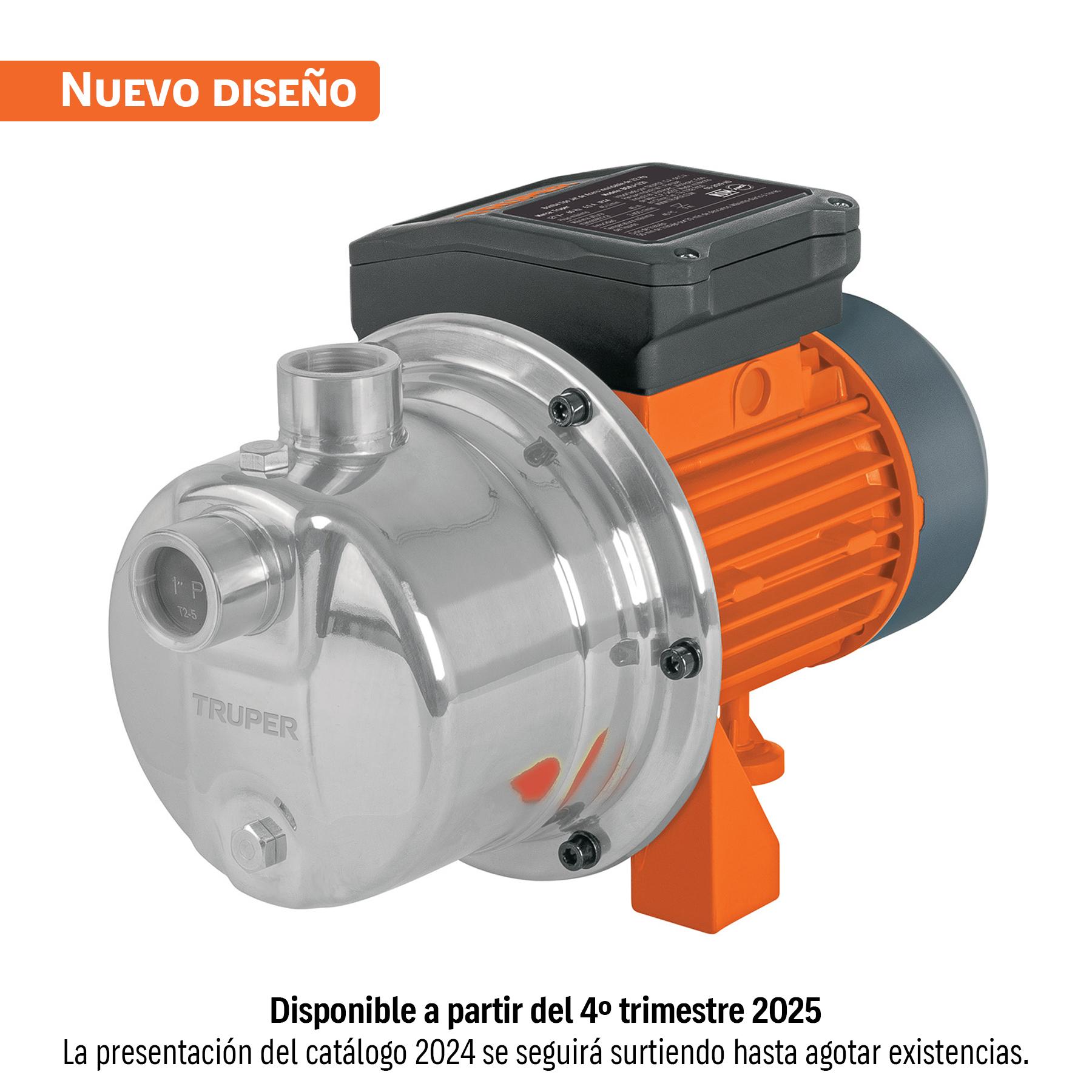 BOMBA ELÉCTRICA TIPO JET PARA AGUA, ACERO INOXIDABLE, 1/2 HP