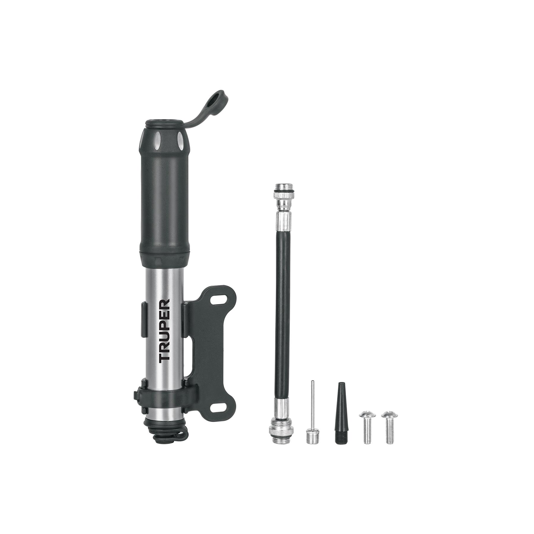 MINI BOMBA MANUAL PARA BICICLETA, ABATIBLE, 75 PSI, TRUPER