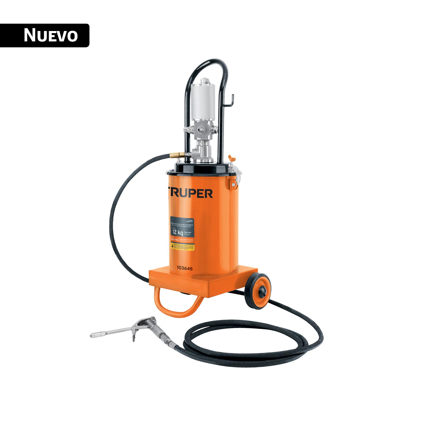 BOMBA INYECTORA NEUMÁTICA DE GRASA, 12 KG, TRUPER