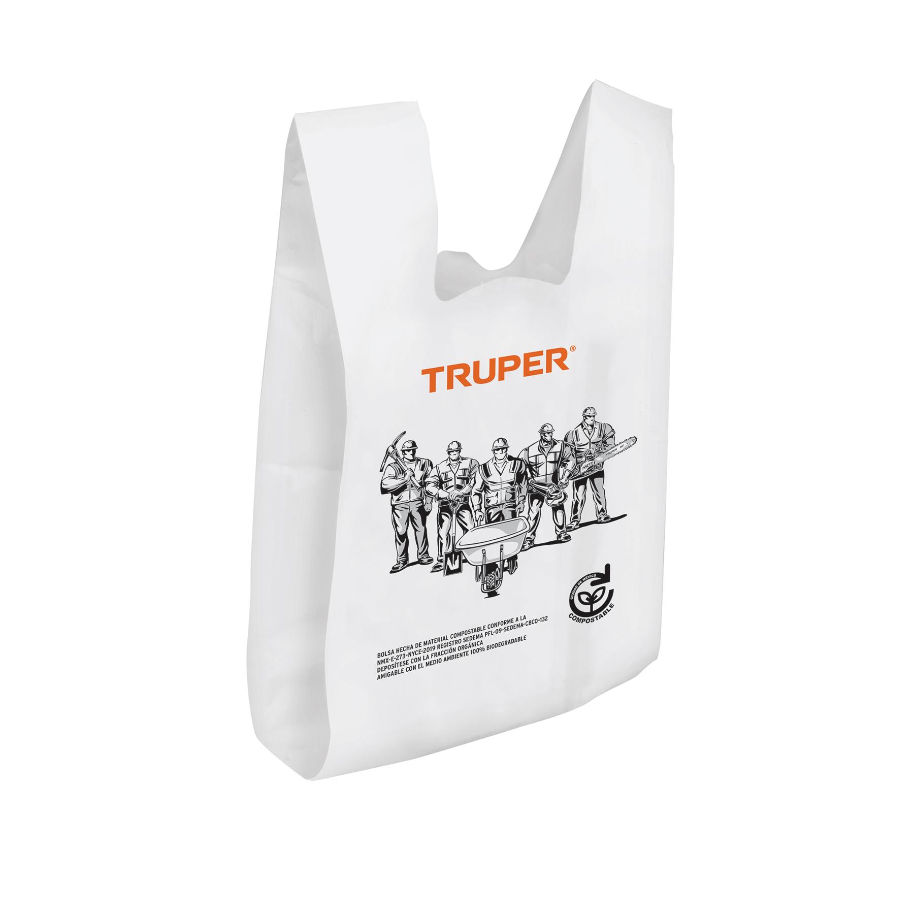 100 BOLSAS PLÁSTICAS BIODEGRADABLES DE 20 X 40 CM, TRUPER