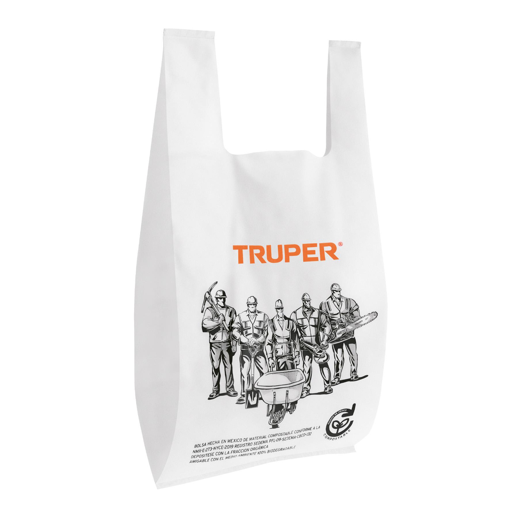 100 BOLSAS PLÁSTICAS BIODEGRADABLES DE 27 X 50 CM, TRUPER