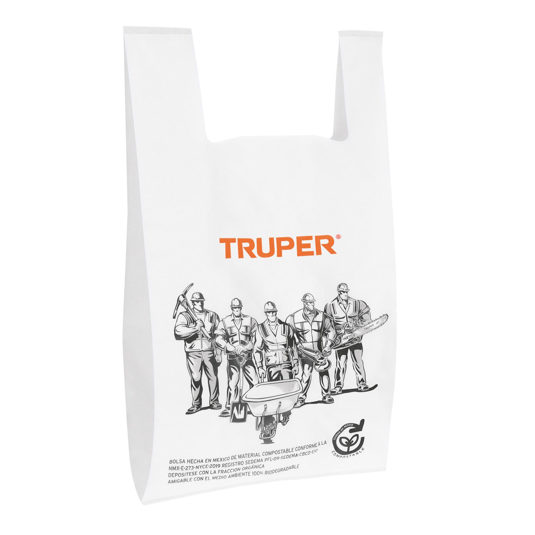 100 BOLSAS PLÁSTICAS BIODEGRADABLES DE 34 X 60 CM, TRUPER