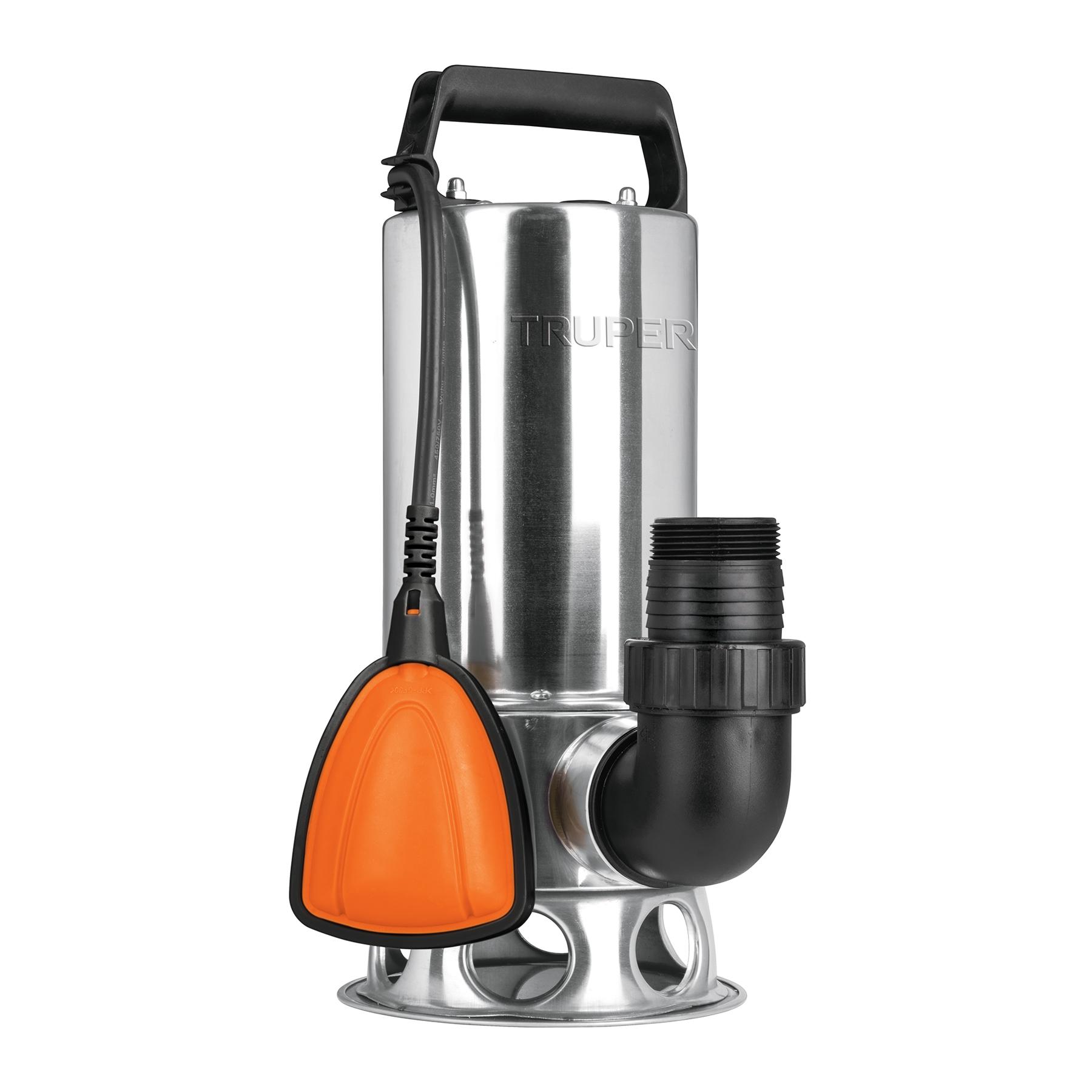 BOMBA SUMERGIBLE ACERO INOXIDABLE,AGUA SUCIA,1-1/2HP, TRUPER
