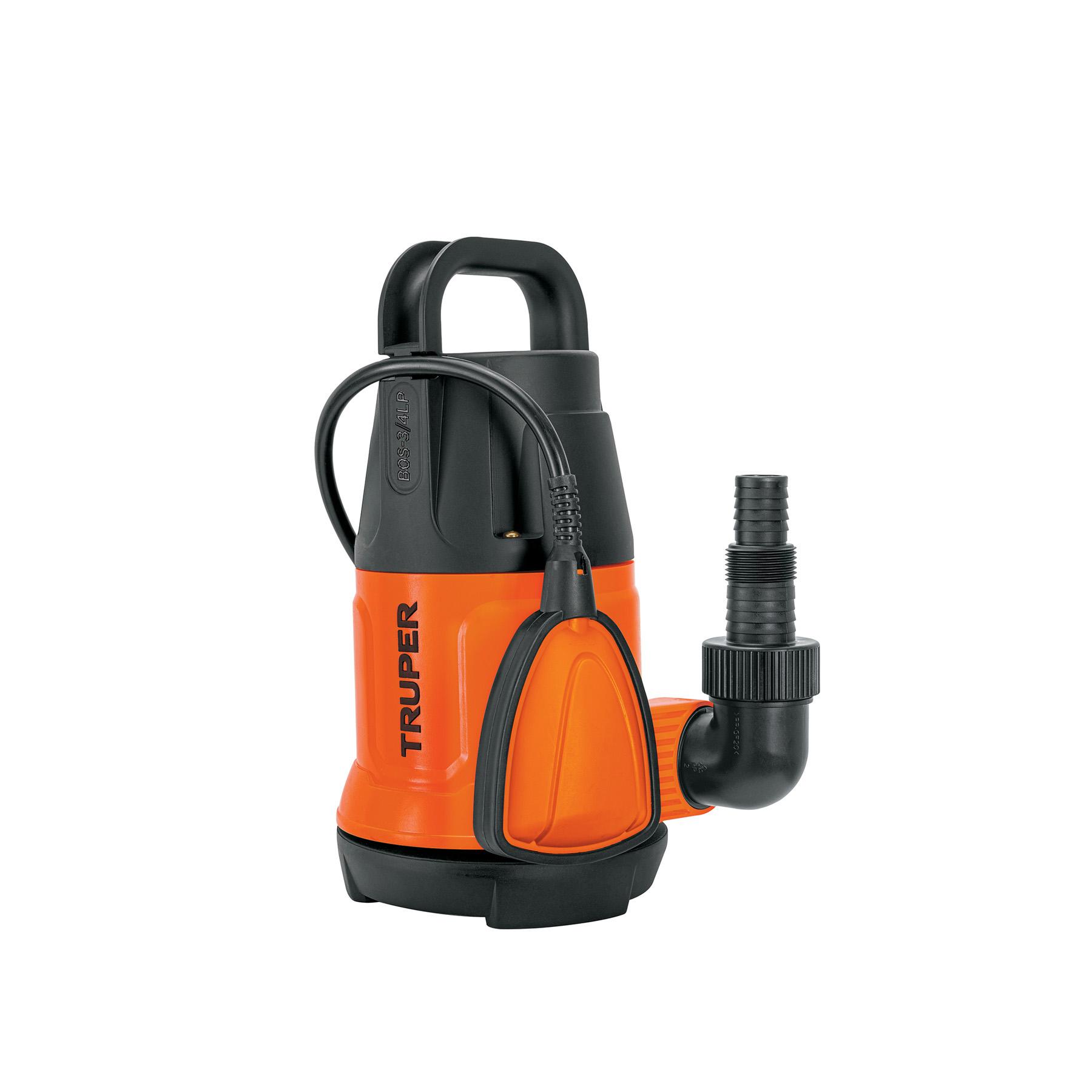 BOMBA SUMERGIBLE PLÁSTICA, 3/4 HP PARA AGUA LIMPIA, TRUPER