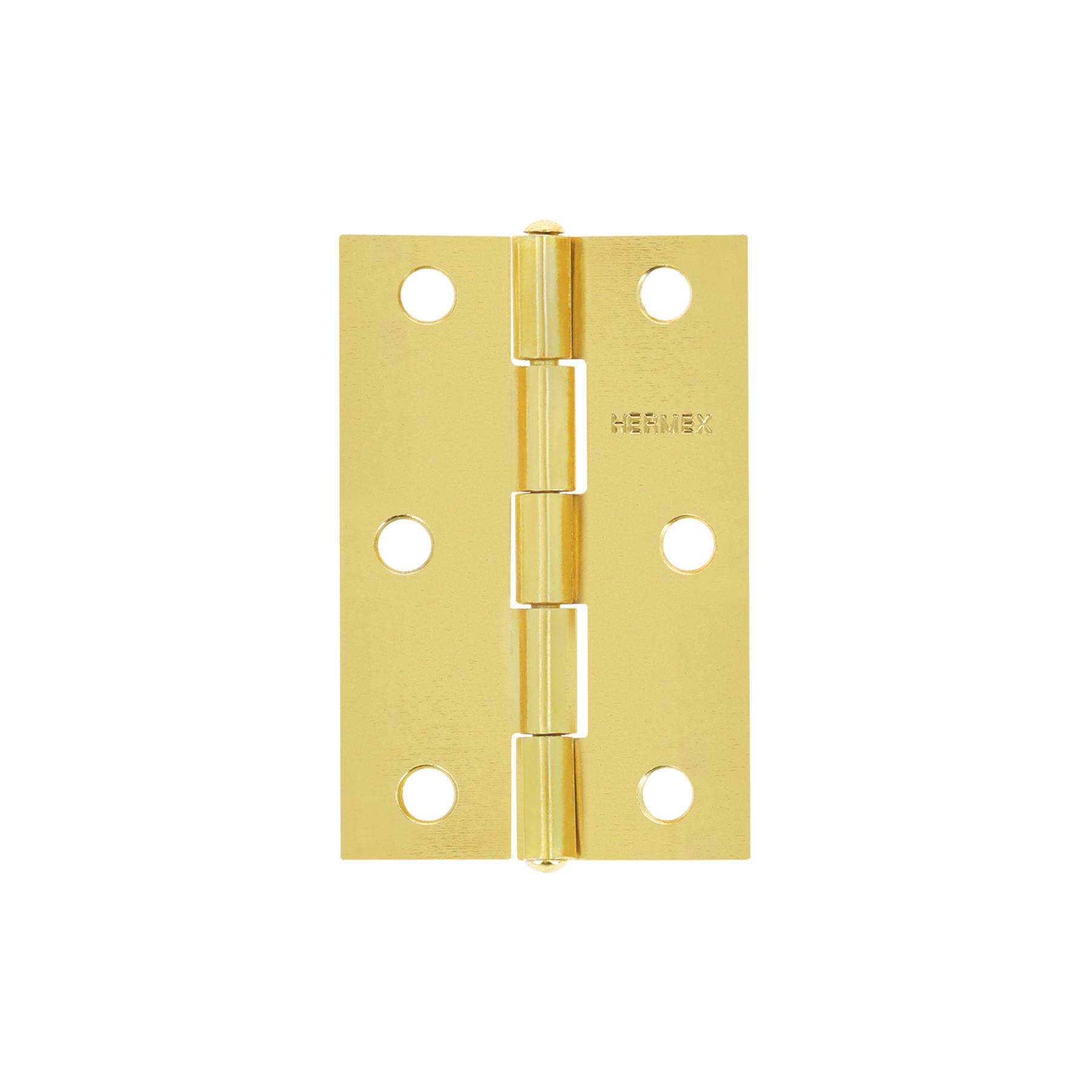 BISAGRA RECTANGULAR 2-1/2' ACERO LATONADO, HERMEX