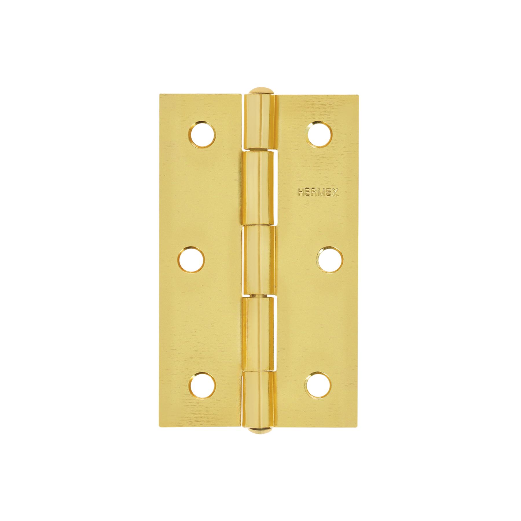 BISAGRA RECTANGULAR 3-1/2' ACERO LATONADO, HERMEX