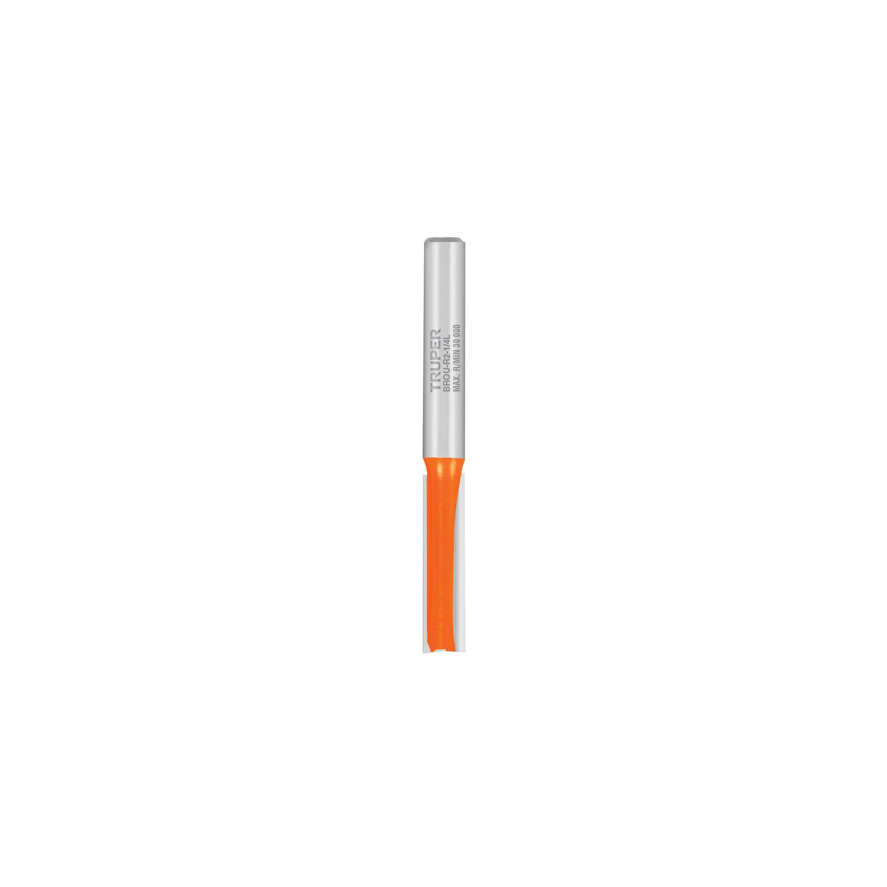 "BROCA PARA ROUTER, RECTA 2 FILOS, 1/4"", LARGA, TRUPER"