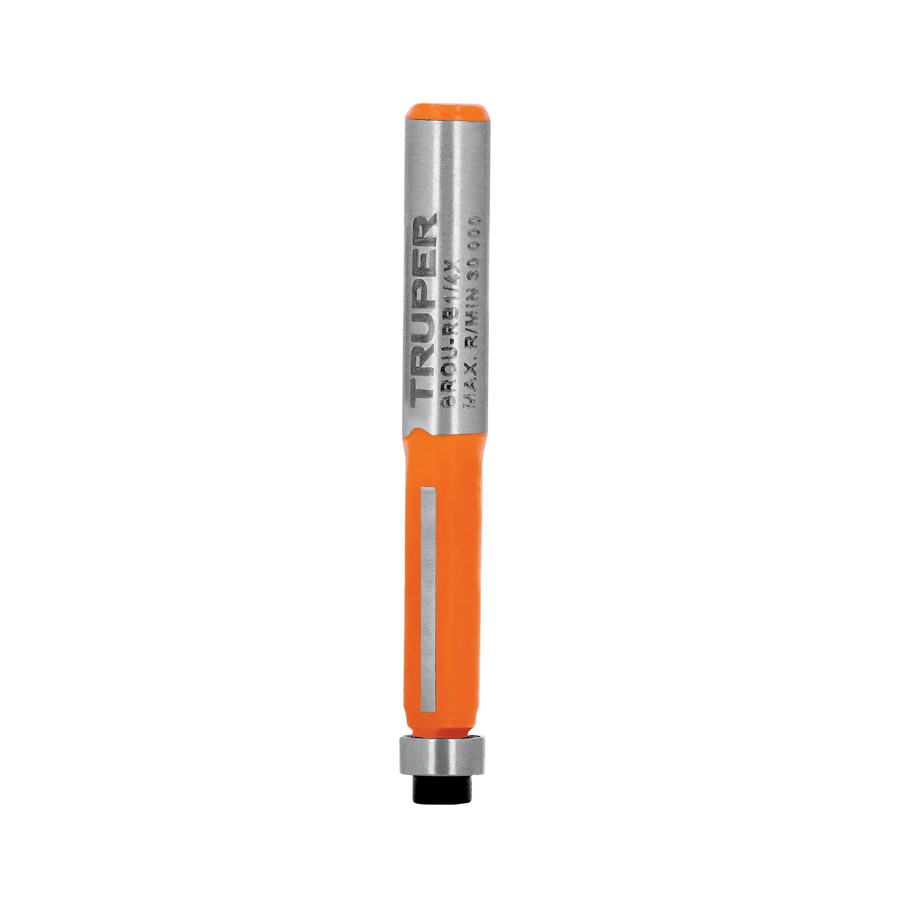 "BROCA PARA ROUTER, CORTE RECTO, 1/4"" CON BALERO, TRUPER"