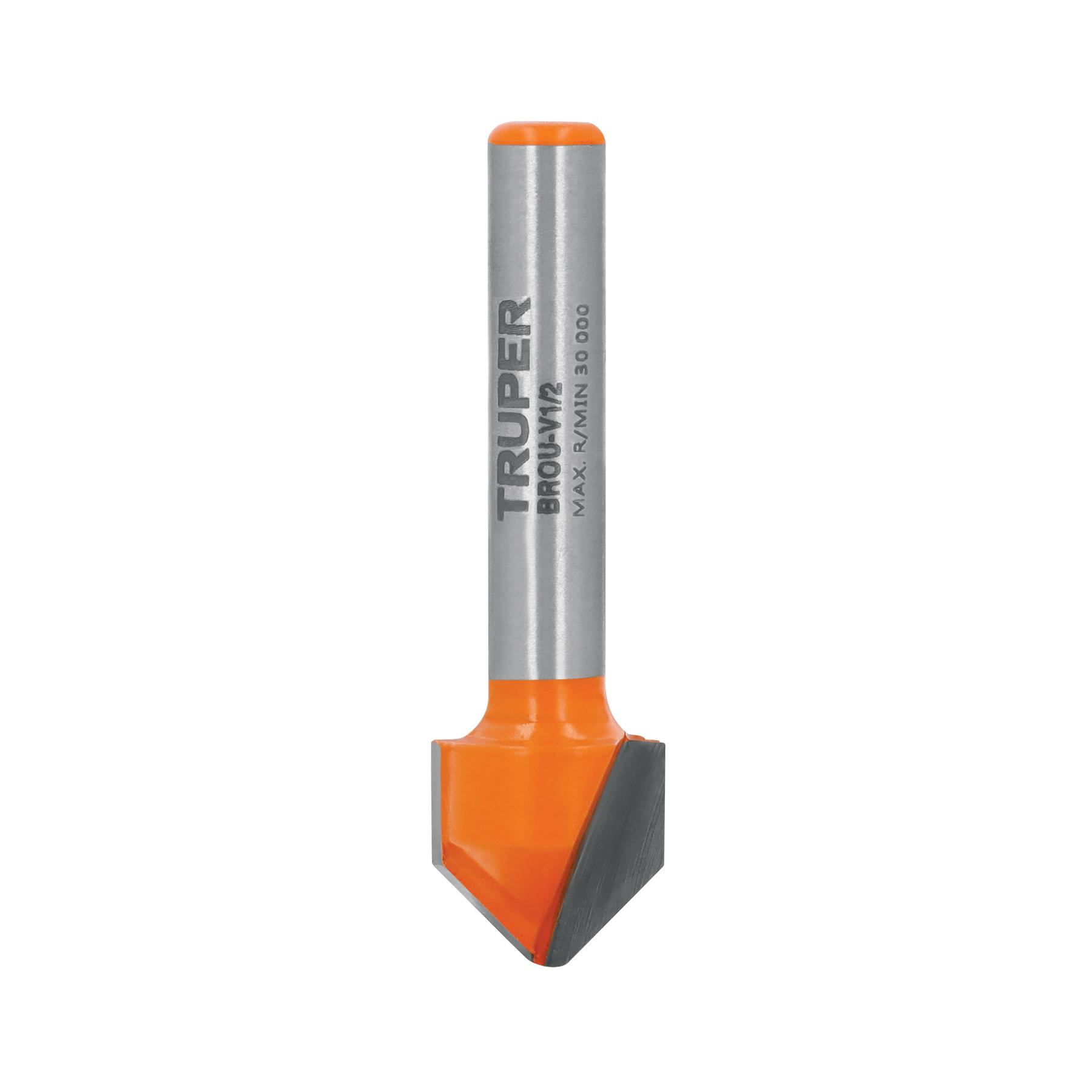 "BROCA PARA ROUTER, CORTE EN ""V"", 1/2"", TRUPER"