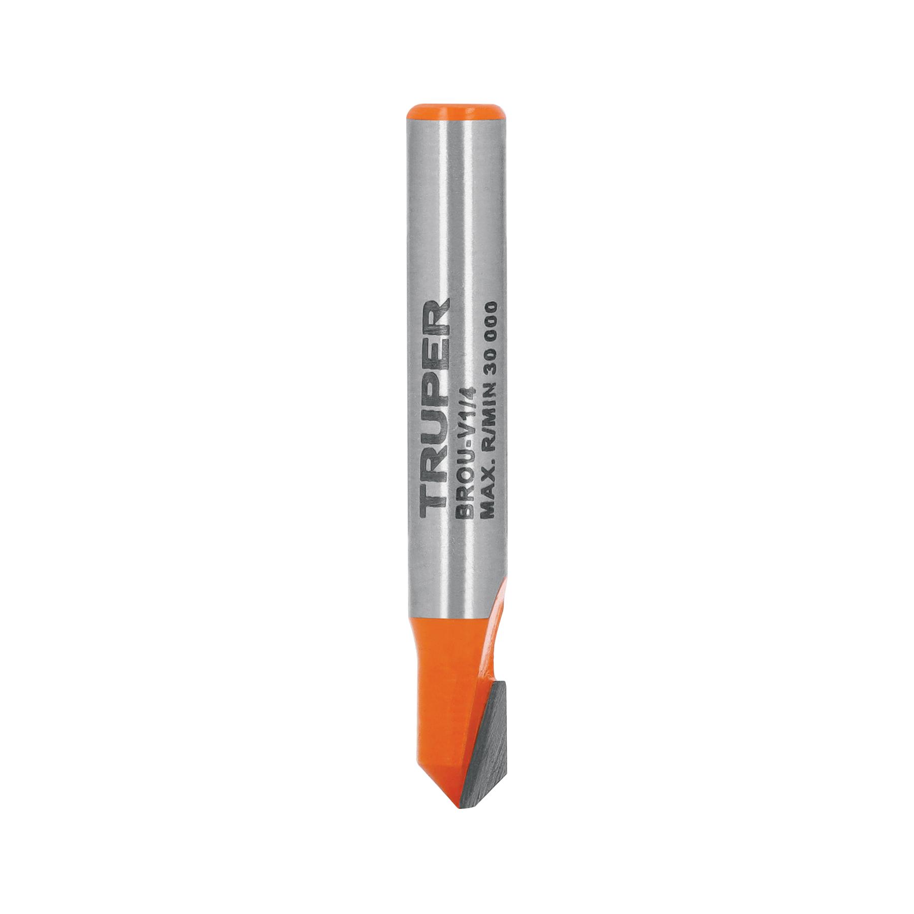 "BROCA PARA ROUTER, CORTE EN ""V"", 1/4"", TRUPER"