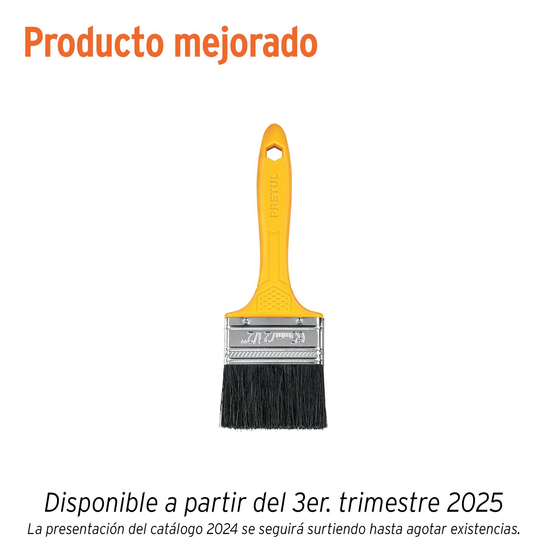 "BROCHA USO GENERAL DE 2-1/2"" CON MANGO DE PLÁSTICO, PRETUL"