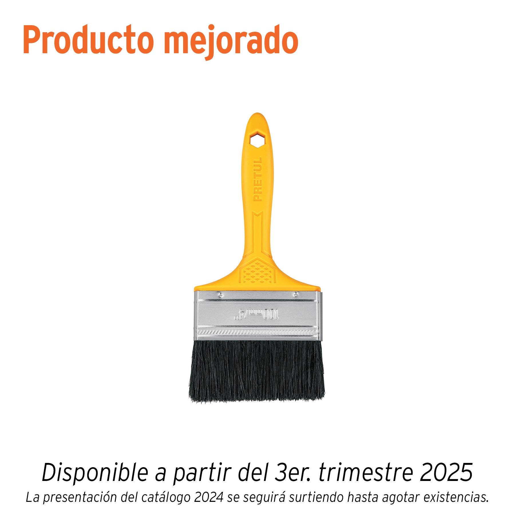 "BROCHA USO GENERAL DE 4"" CON MANGO DE PLÁSTICO, PRETUL"