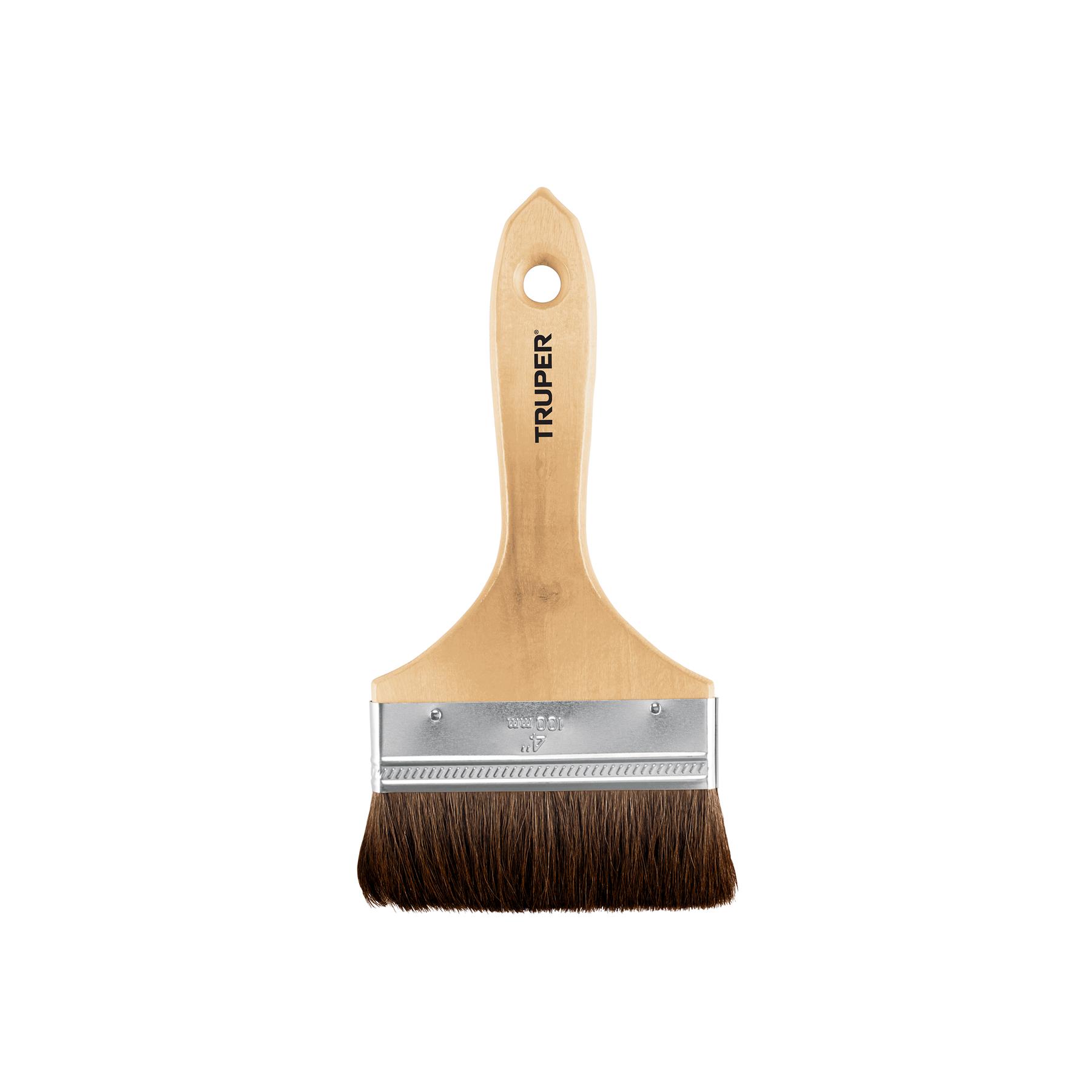 "BROCHA PELO DE CAMELLO DE 4"" CON MANGO DE MADERA, TRUPER"