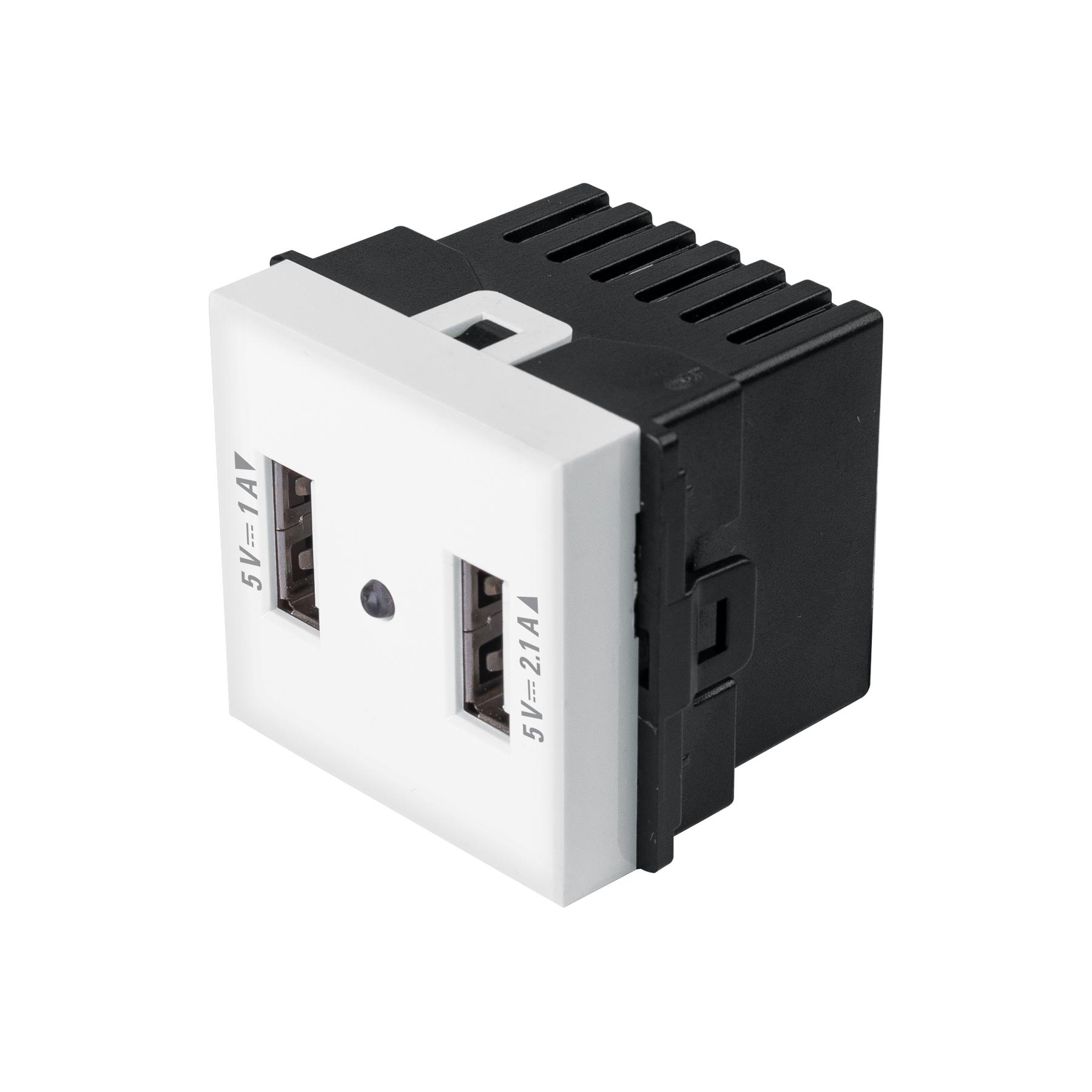 TOMA CON 2 PUERTOS USB DE 1.5 MÓDULOS, TOLEDO