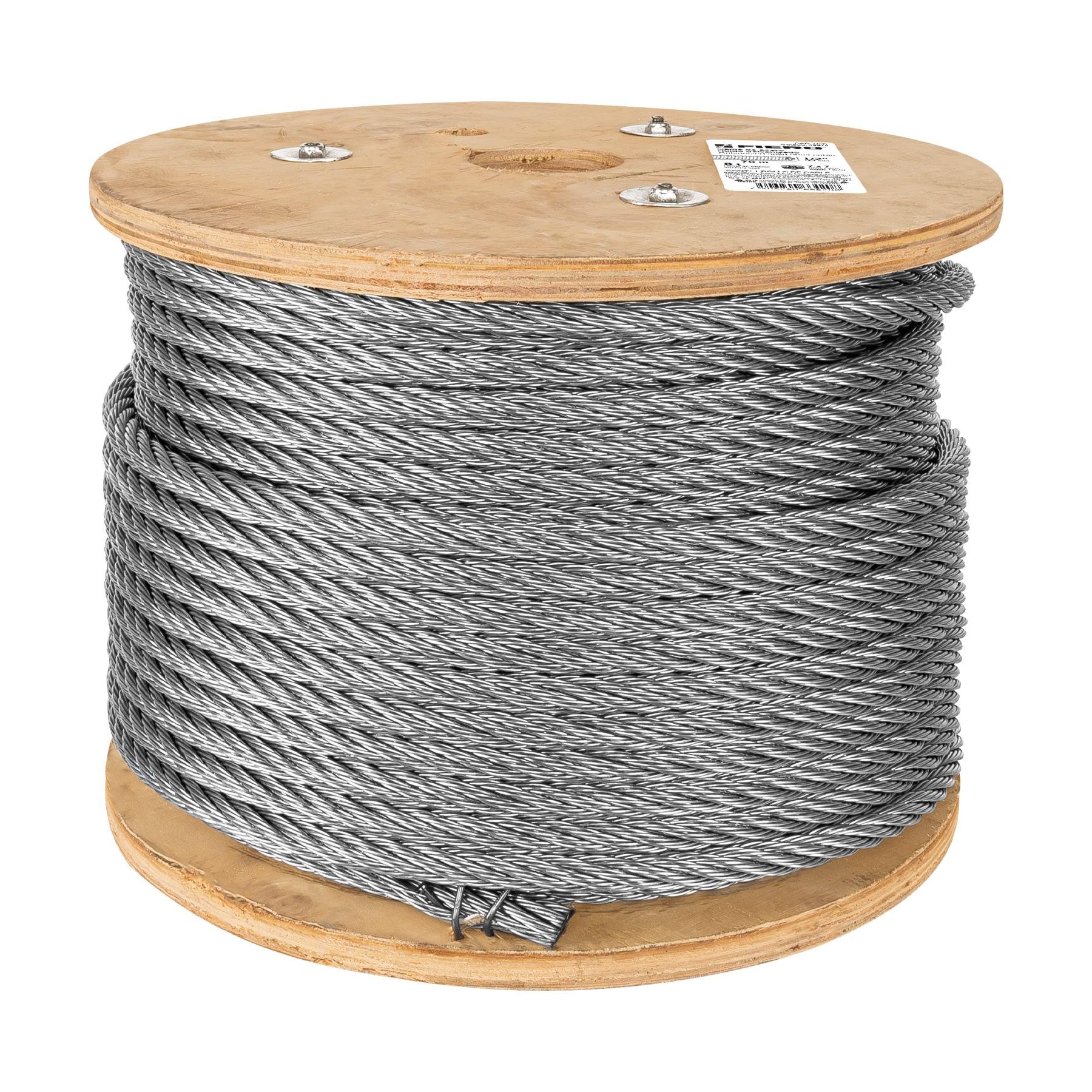 "METRO DE CABLE RÍGIDO 1/2"" DE ACERO 7X7 HILOS, 75 M, FIERO"