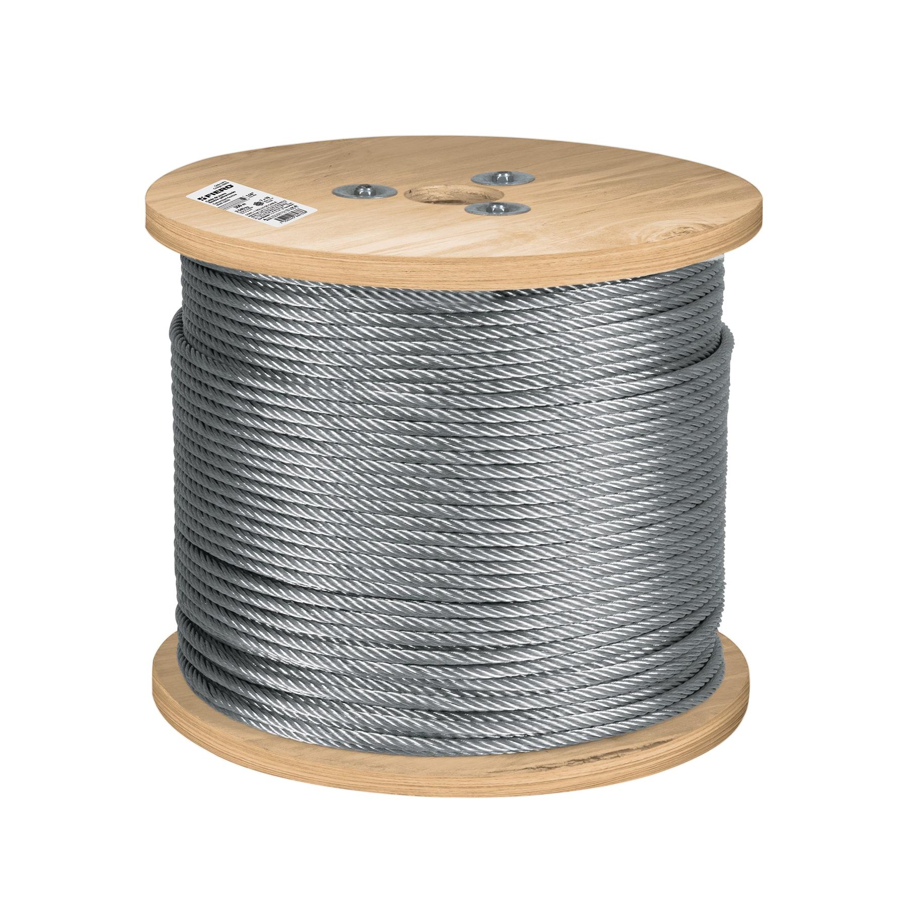 "METRO DE CABLE FLEXIBLE 1/4"" DE ACERO 7X19 HILOS, 300 M"