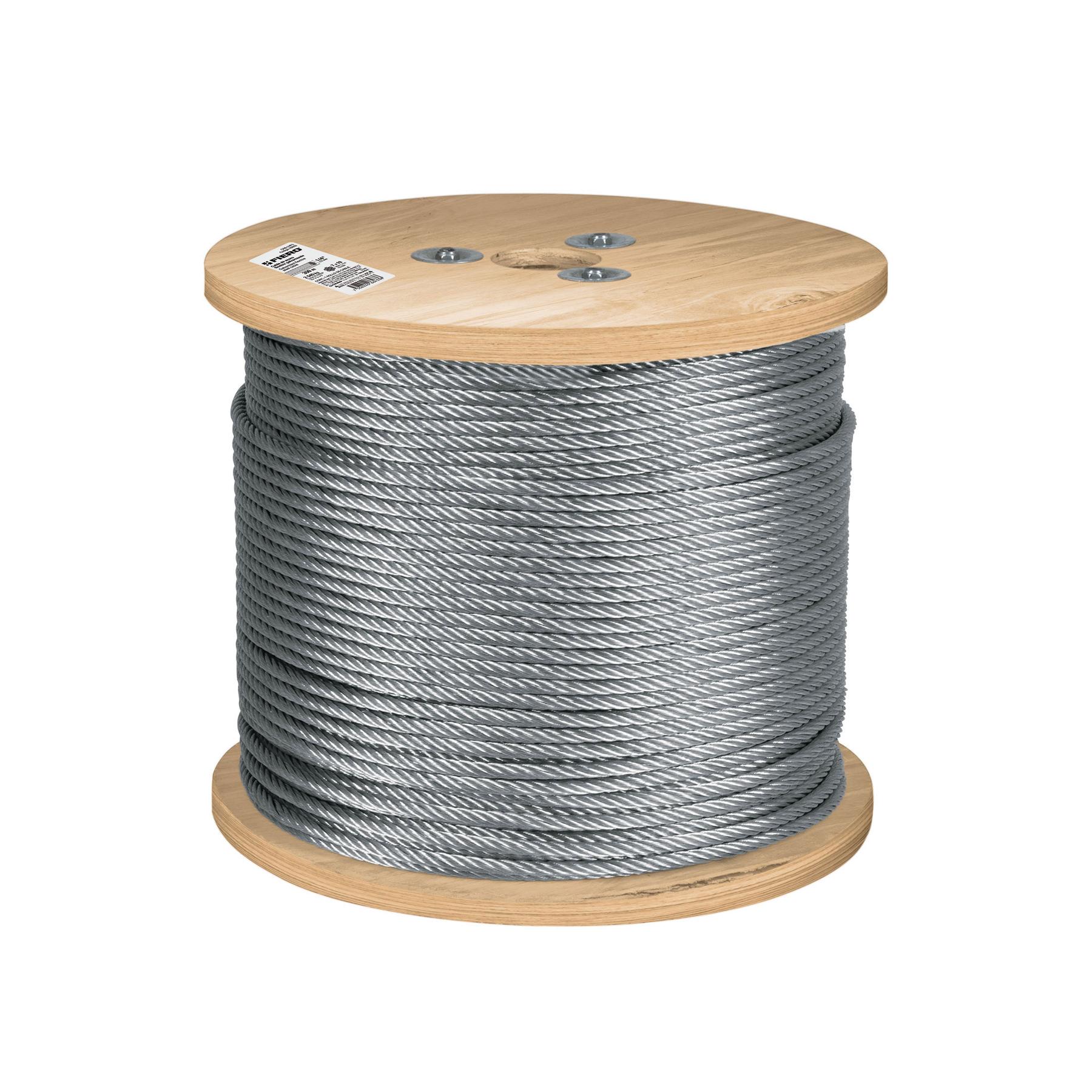 "METRO DE CABLE RÍGIDO 1/4"" ACERO 7X7 RECUBIERTO PVC, 300 M"