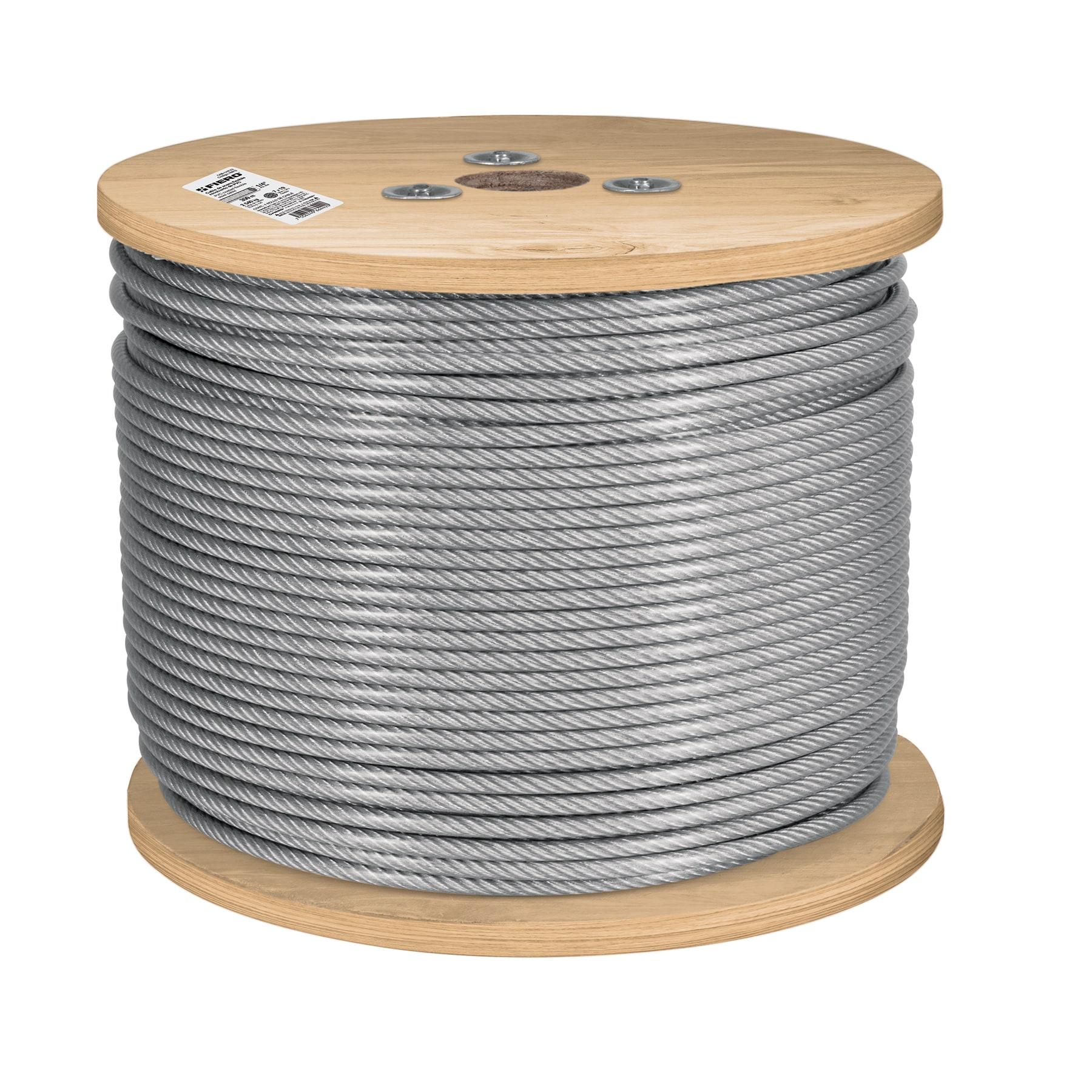 "METRO DE CABLE RÍGIDO 1/8"" ACERO 7X7 RECUBIERTO PVC, 300 M"