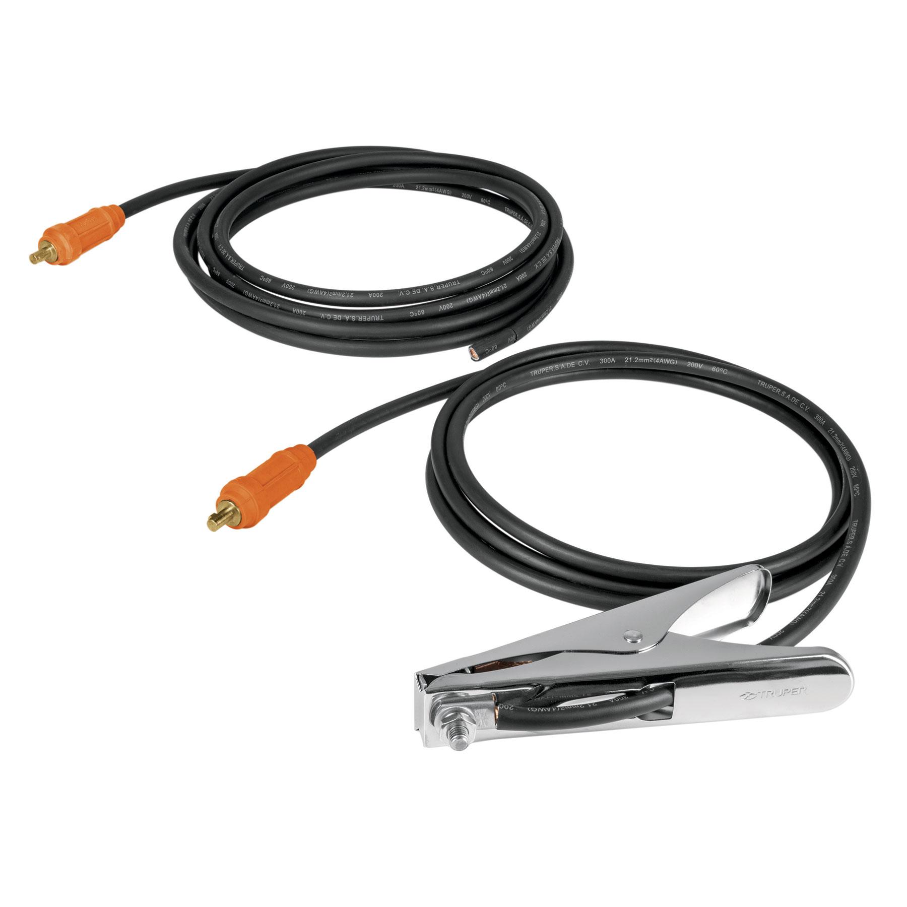 CABLES CON PINZA A TIERRA P/SOT-250A Y 250C, 225 A, TRUPER