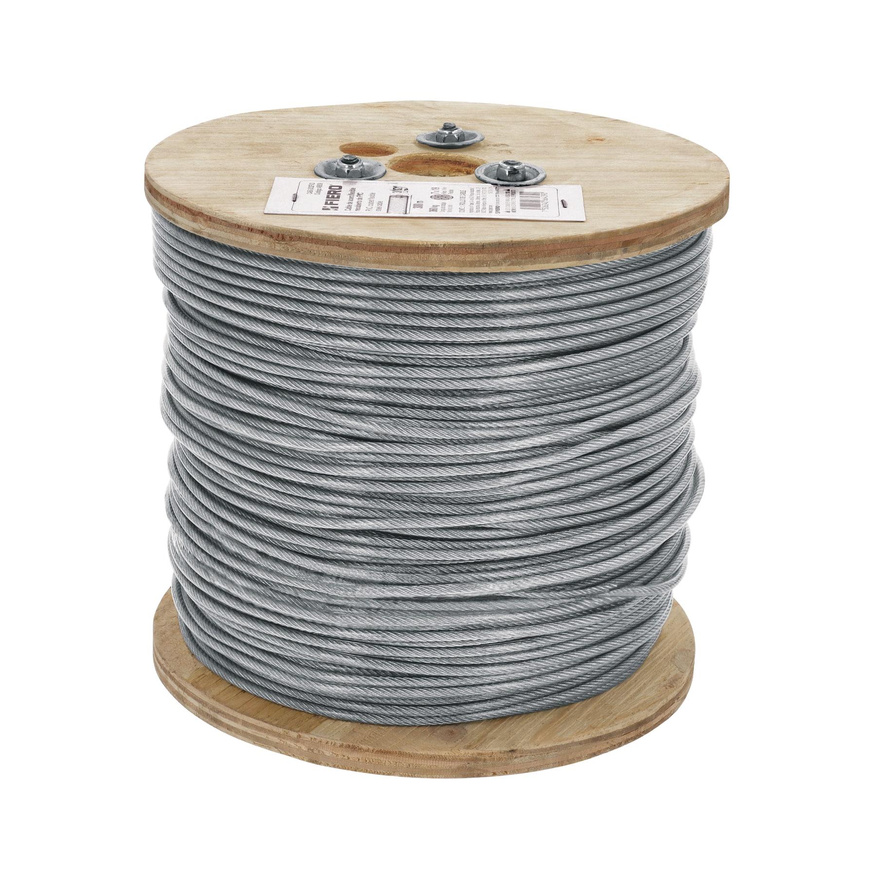 "METRO CABLE FLEXIBLE 3/32"" ACERO 7X19 RECUBIERTO PVC, 300 M"