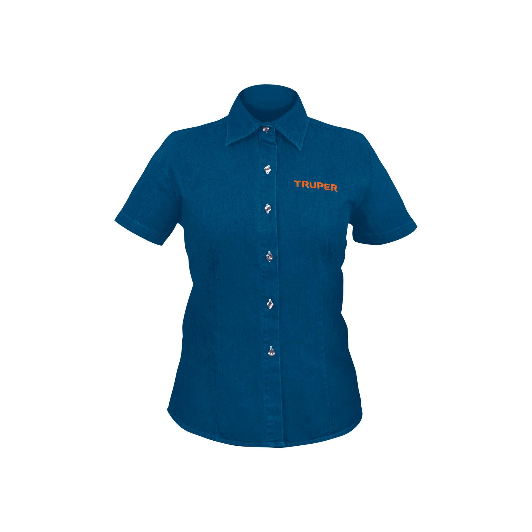 CAMISA DE MEZCLILLA MANGA CORTA PARA MUJER, M, TRUPER