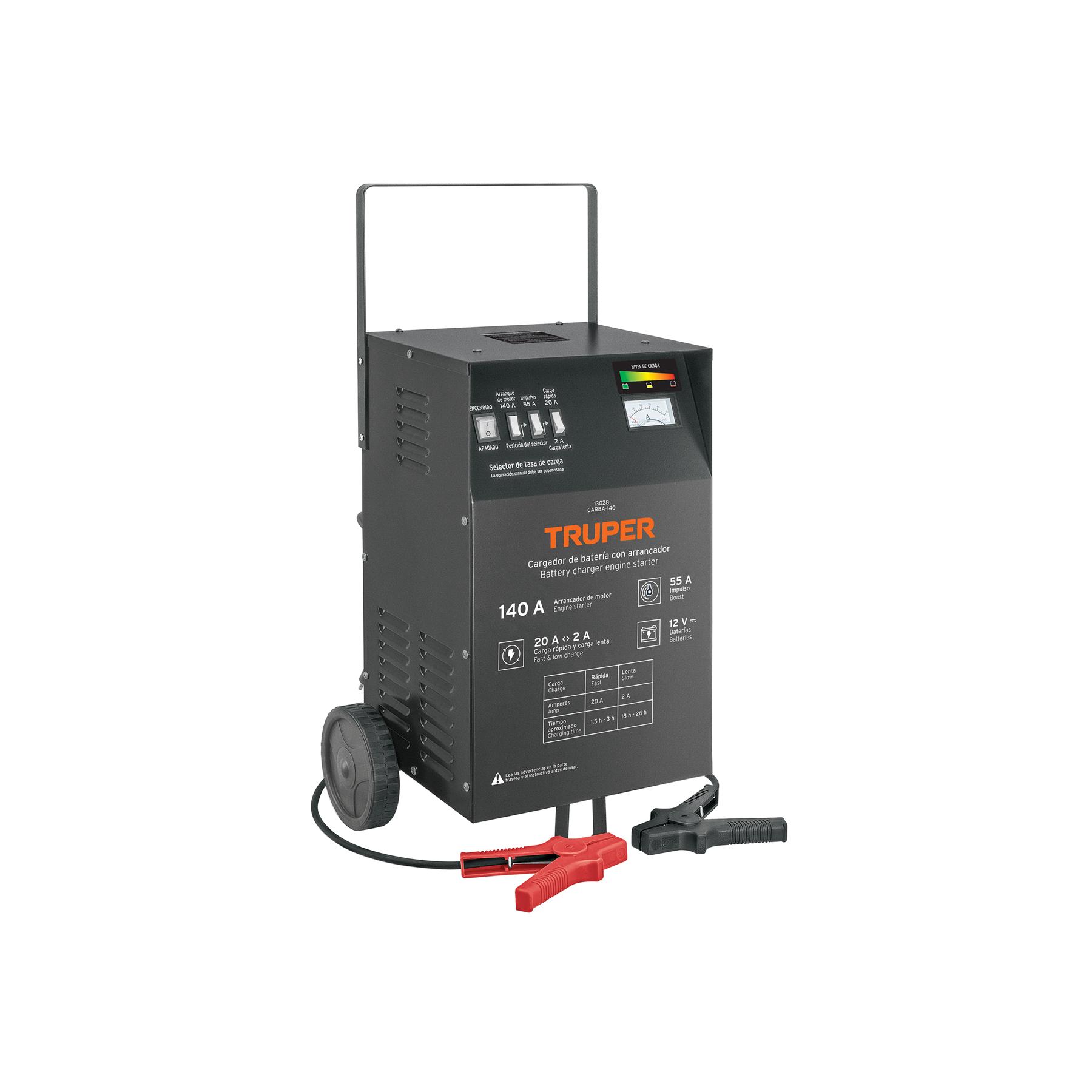 CARGADOR C/ARRANCADOR DE 140 A PARA BATERÍAS DE 12 V, TRUPER