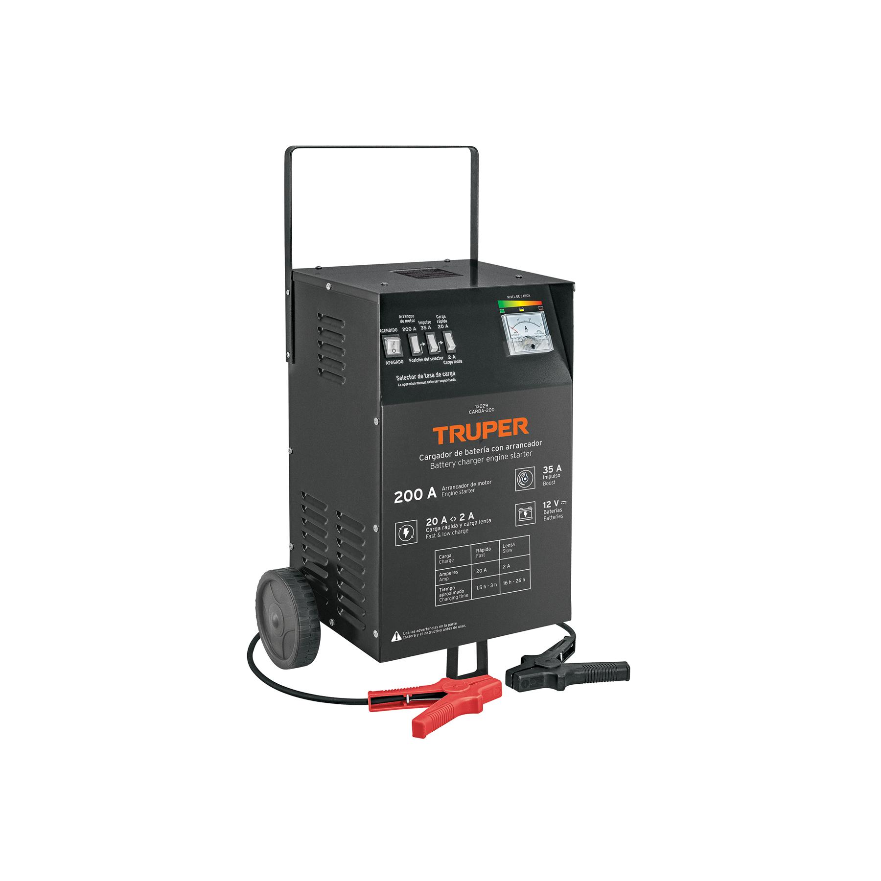 CARGADOR C/ARRANCADOR DE 200 A PARA BATERÍAS DE 12 V, TRUPER