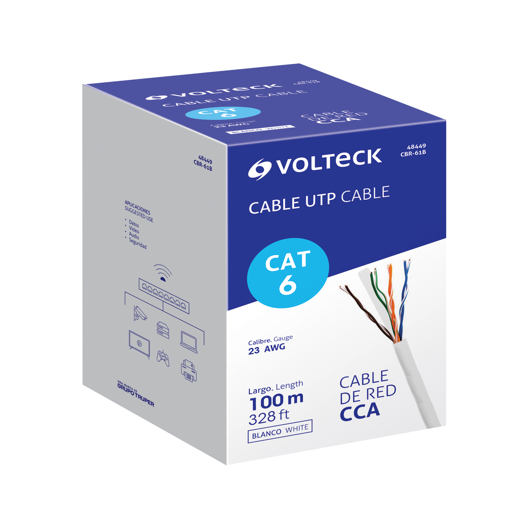 CABLE UTP CAT6, 100M, BLANCO