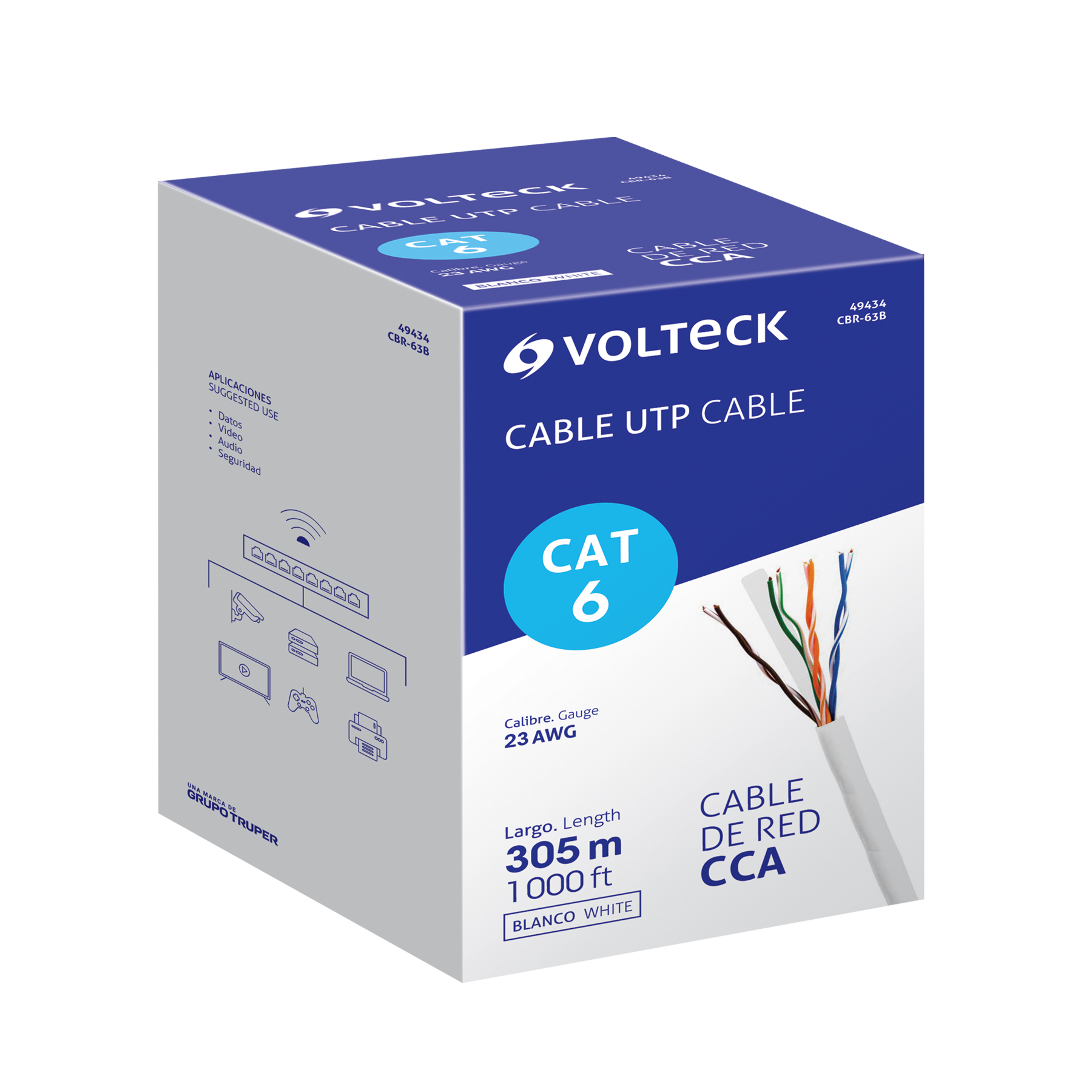 CABLE UTP CAT6, 305M, BLANCO