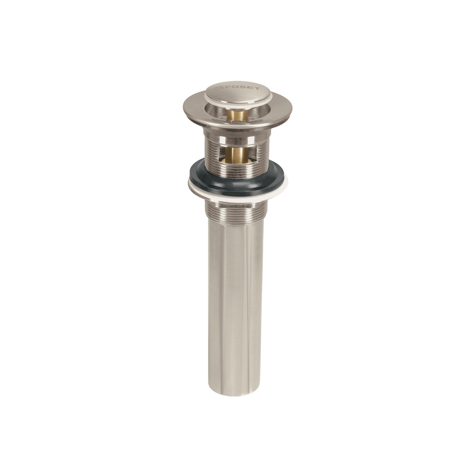 CONTRA P/LAVABO CON REBOSADERO, SISTEMA PUSH, SATÍN, 1-1/4'