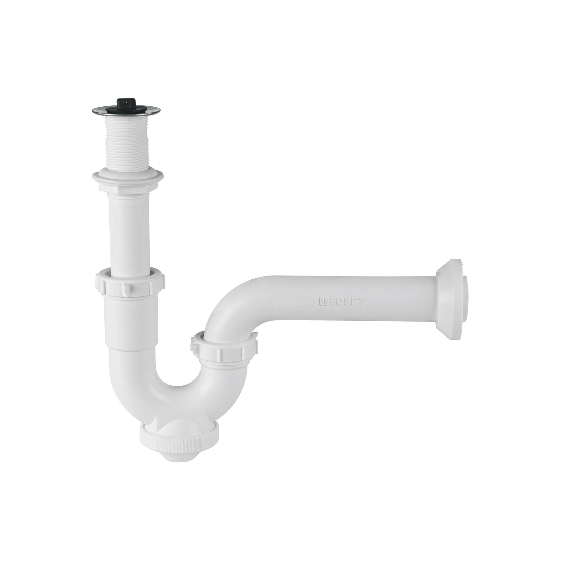 CÉSPOL RÍGIDO PARA LAVABO CON CONTRA, POLIPROPILENO, 1-1/4'