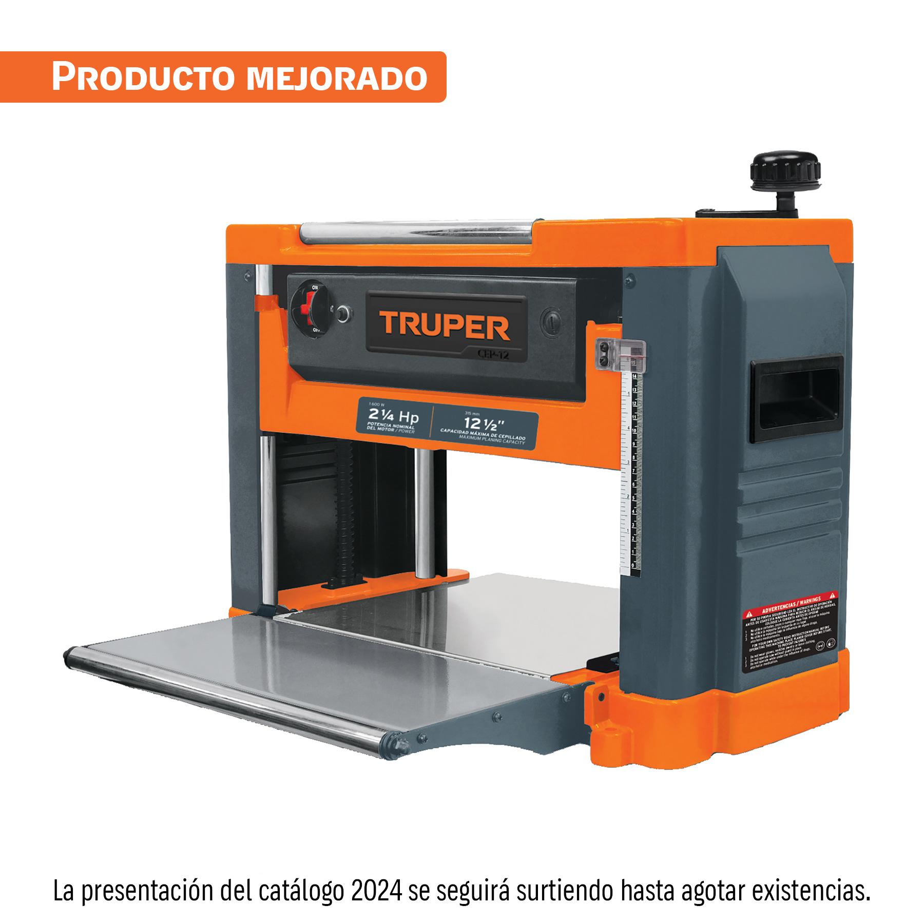 "CEPILLO PORTÁTIL 12-1/2"", 2-1/4 HP (1600 W), TRUPER"