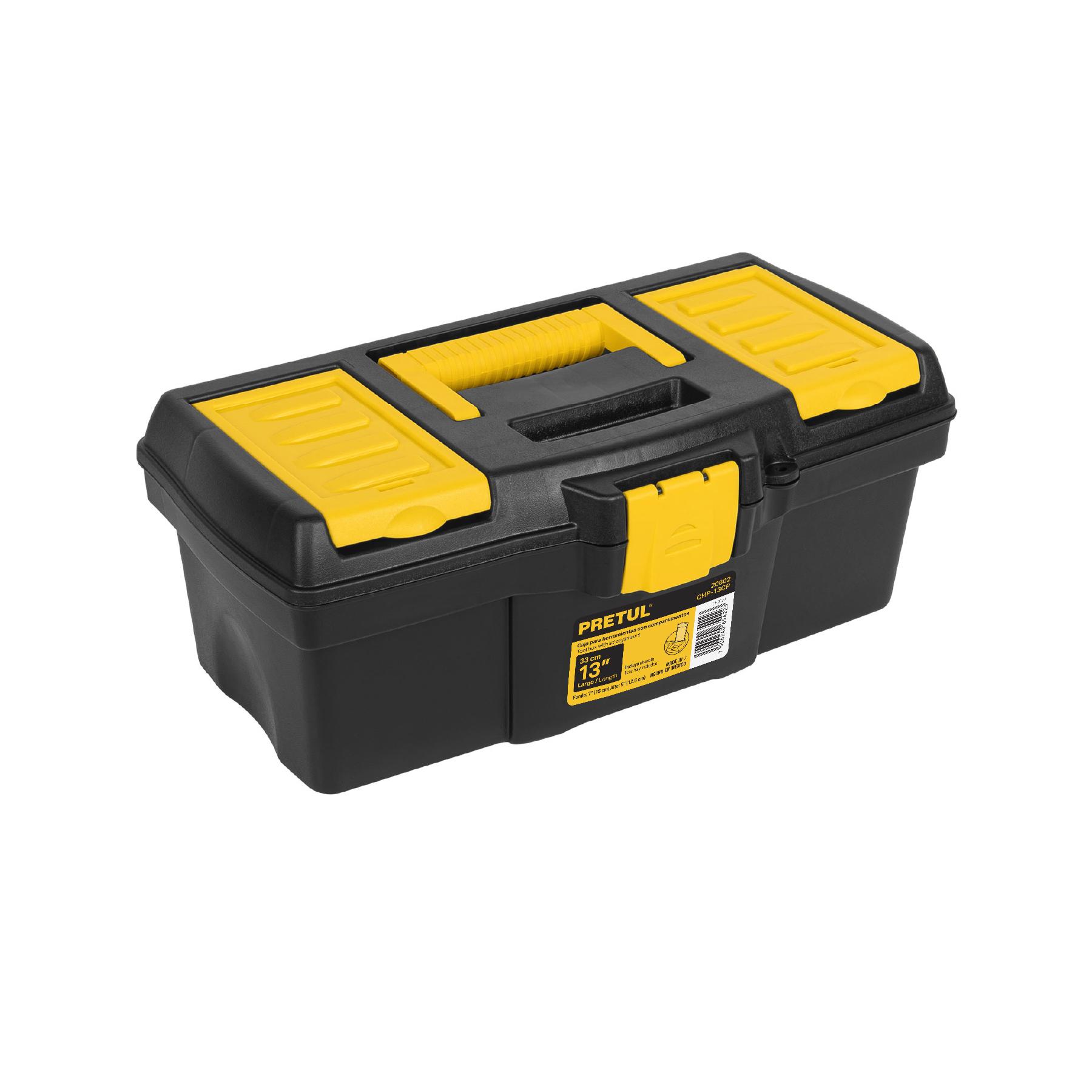 "CAJA PARA HERRAMIENTA DE 13"" CON COMPARTIMENTOS, PRETUL"