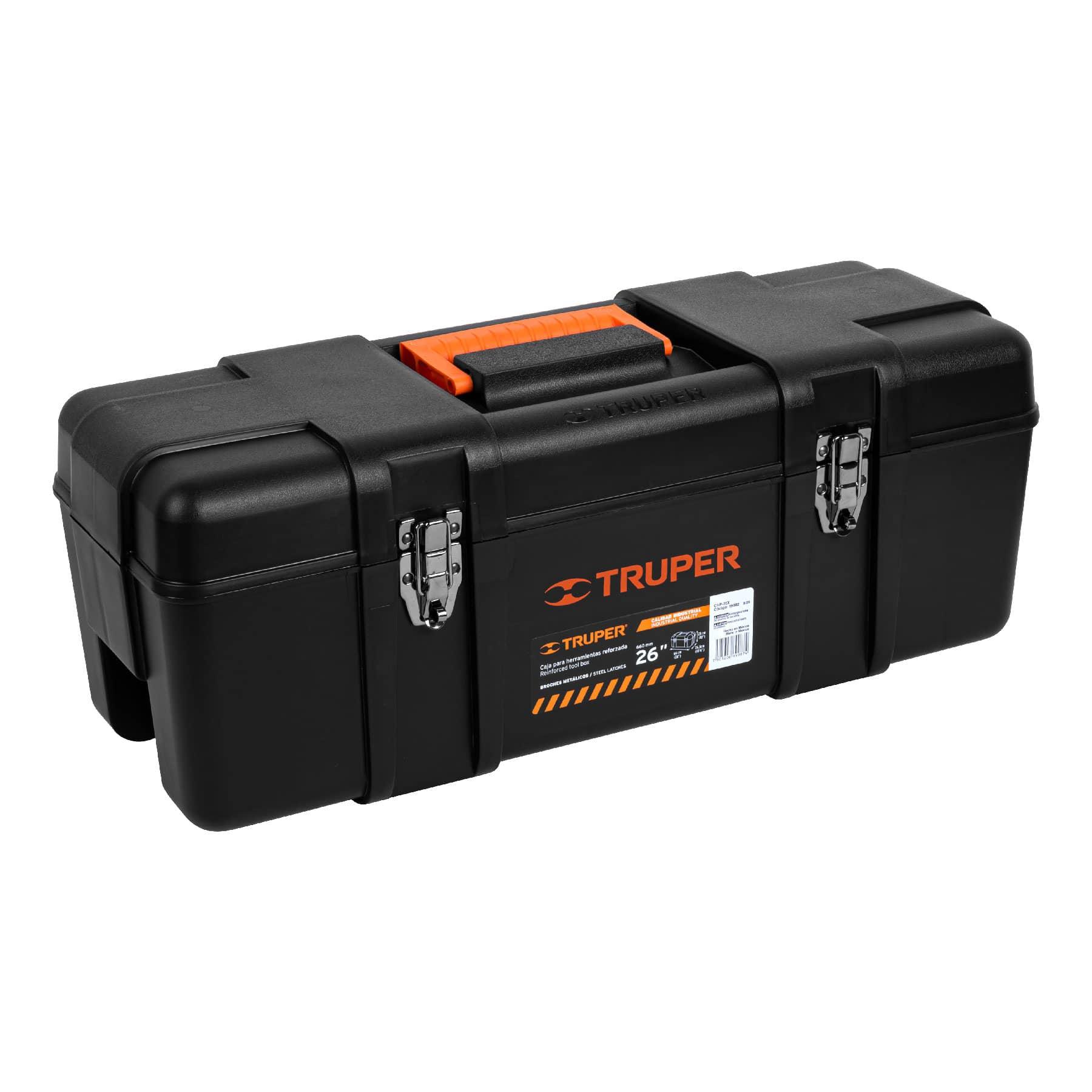 "CAJA PARA HERRAMIENTA 26"" INDUSTRIAL, BROCHES METÁLICOS"
