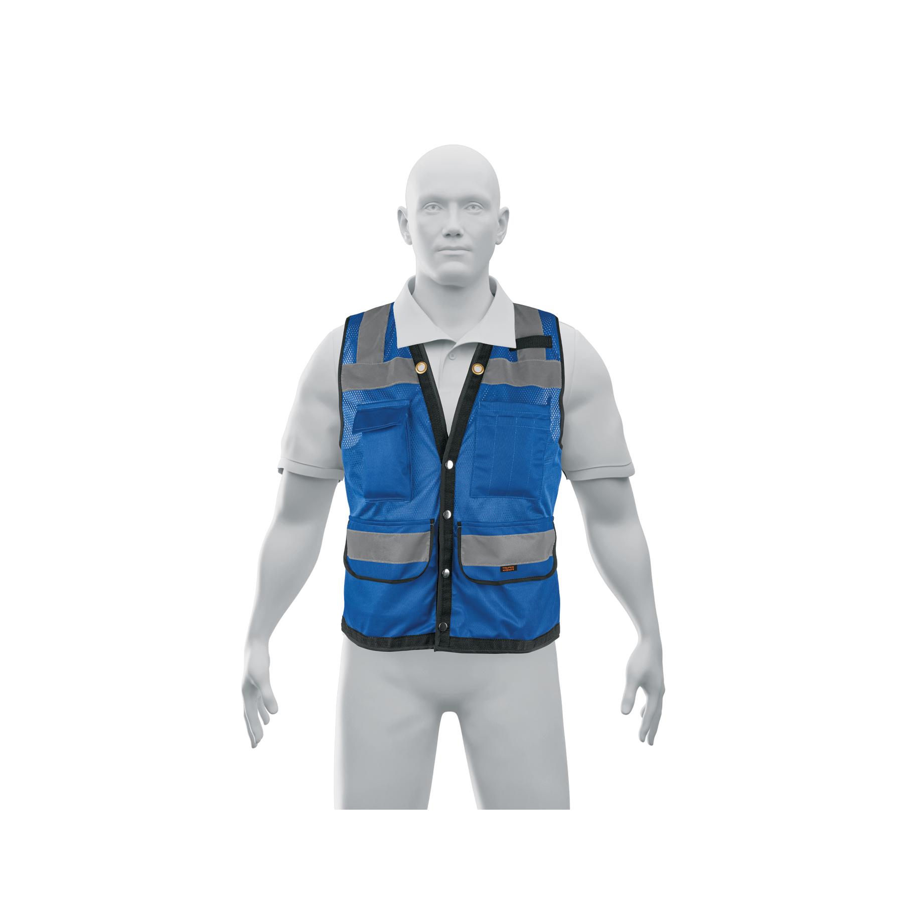 CHALECO SEGURIDAD REFORZADO AZUL CON BOLSAS, M, EXPERT