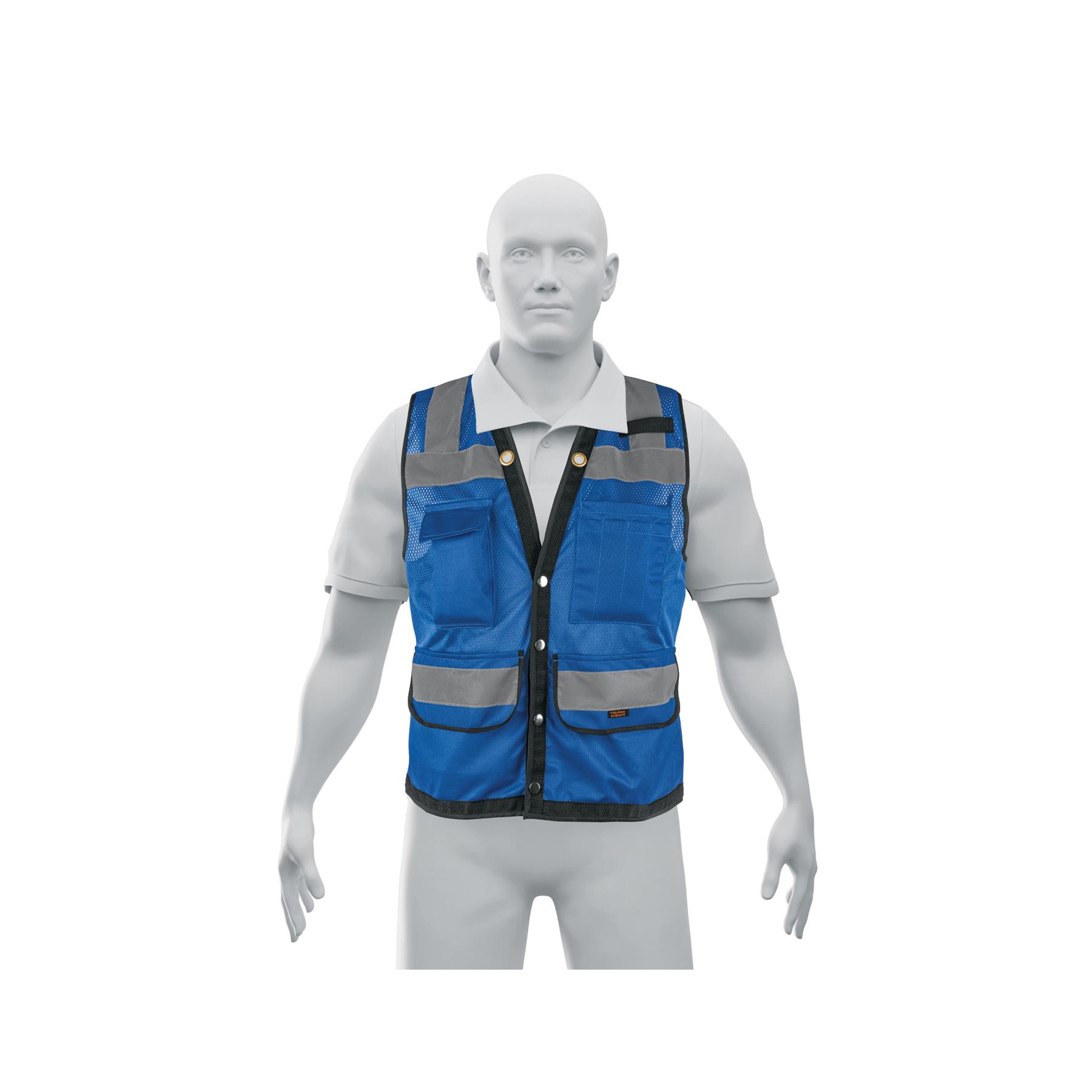 CHALECO SEGURIDAD REFORZADO AZUL CON BOLSAS, XL, EXPERT
